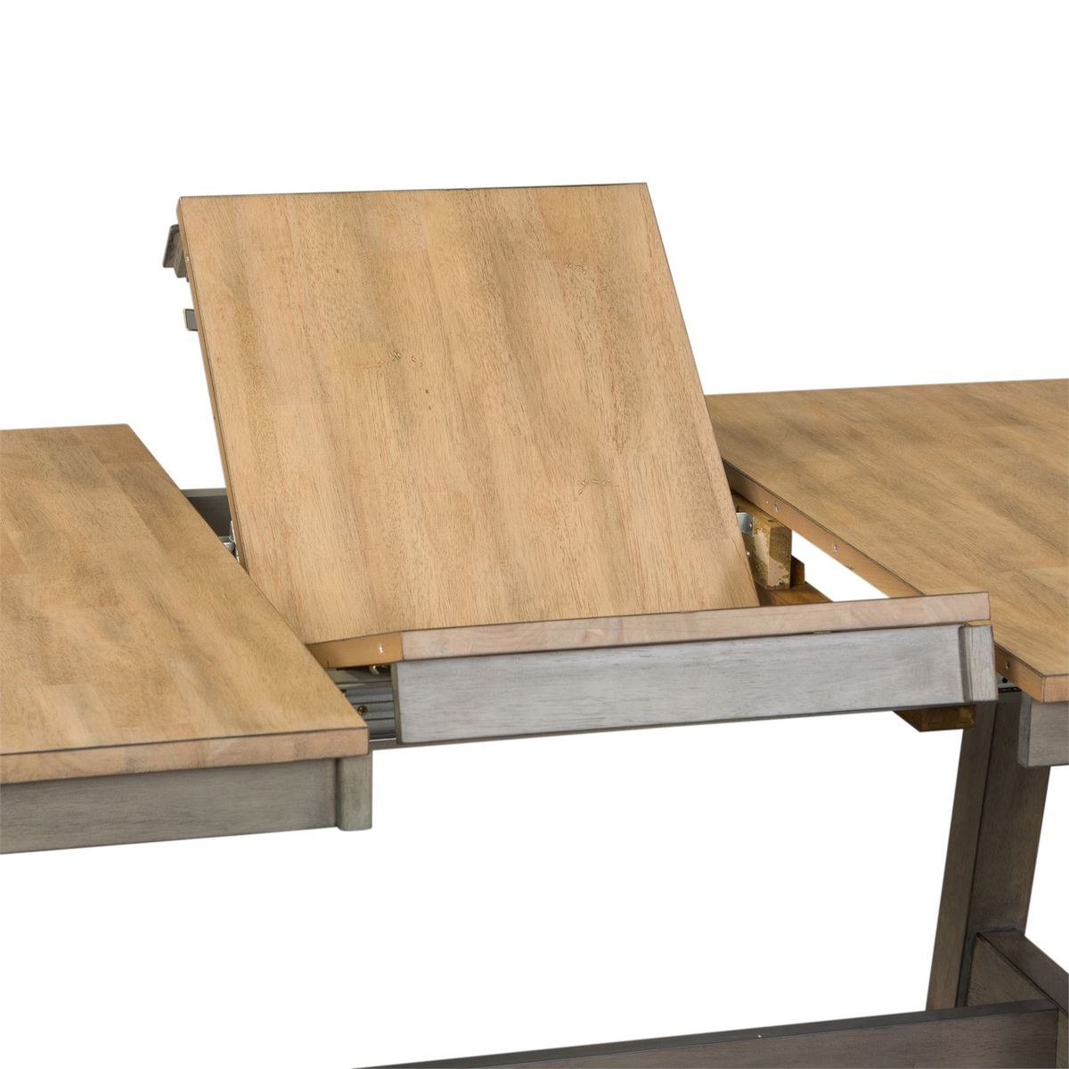 Liberty Furniture Lindsey Farm Trestle Dining Table in Gray and Sandstone