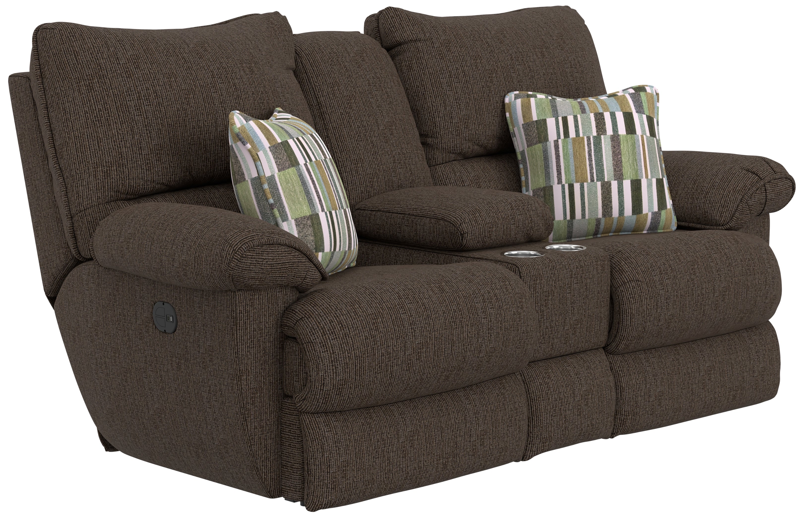 Lenny Power Lay Flat Reclining Console Loveseat - Luxury Home Furniture (MI)