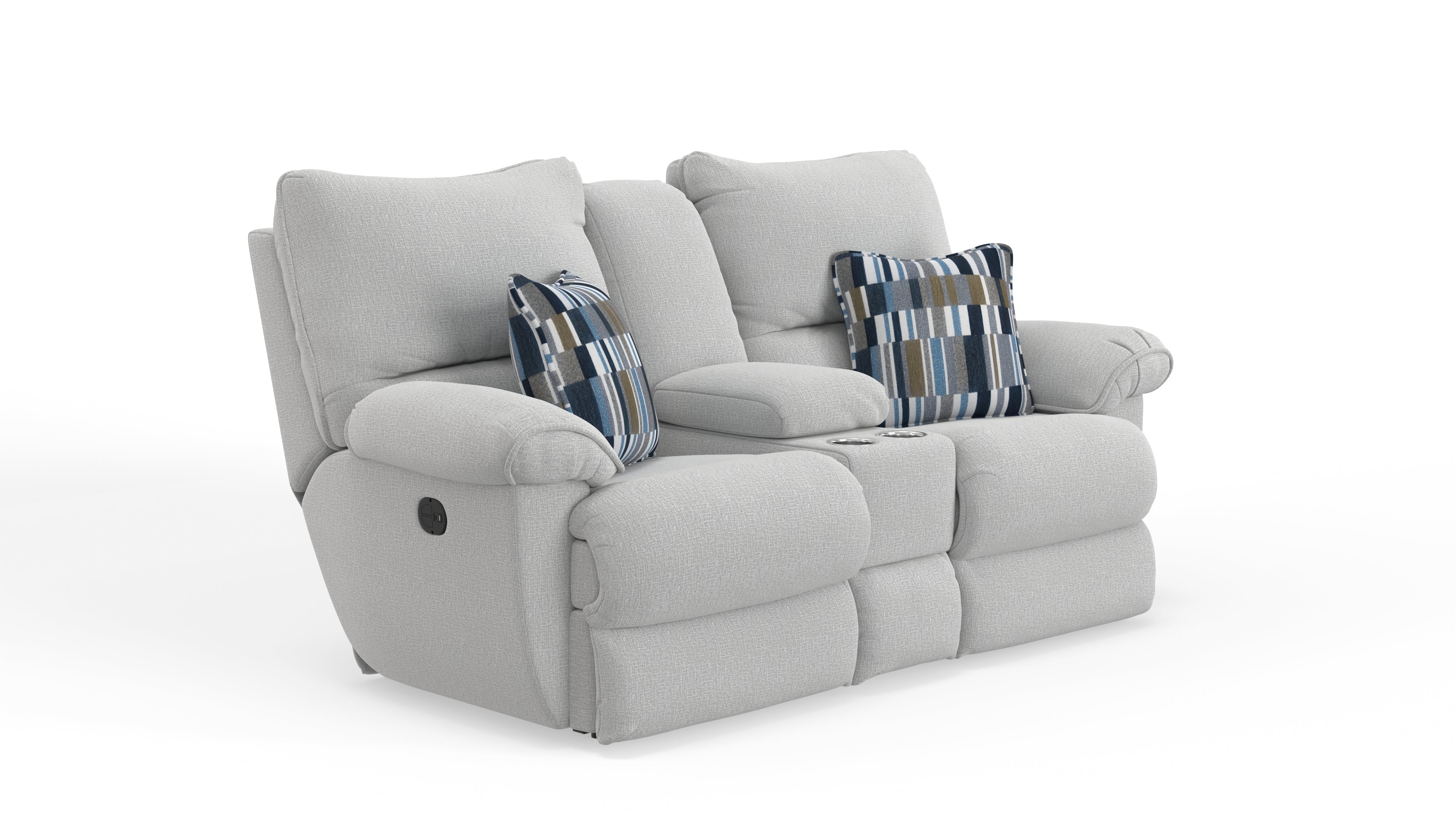 Lenny Power Lay Flat Reclining Console Loveseat - Luxury Home Furniture (MI)