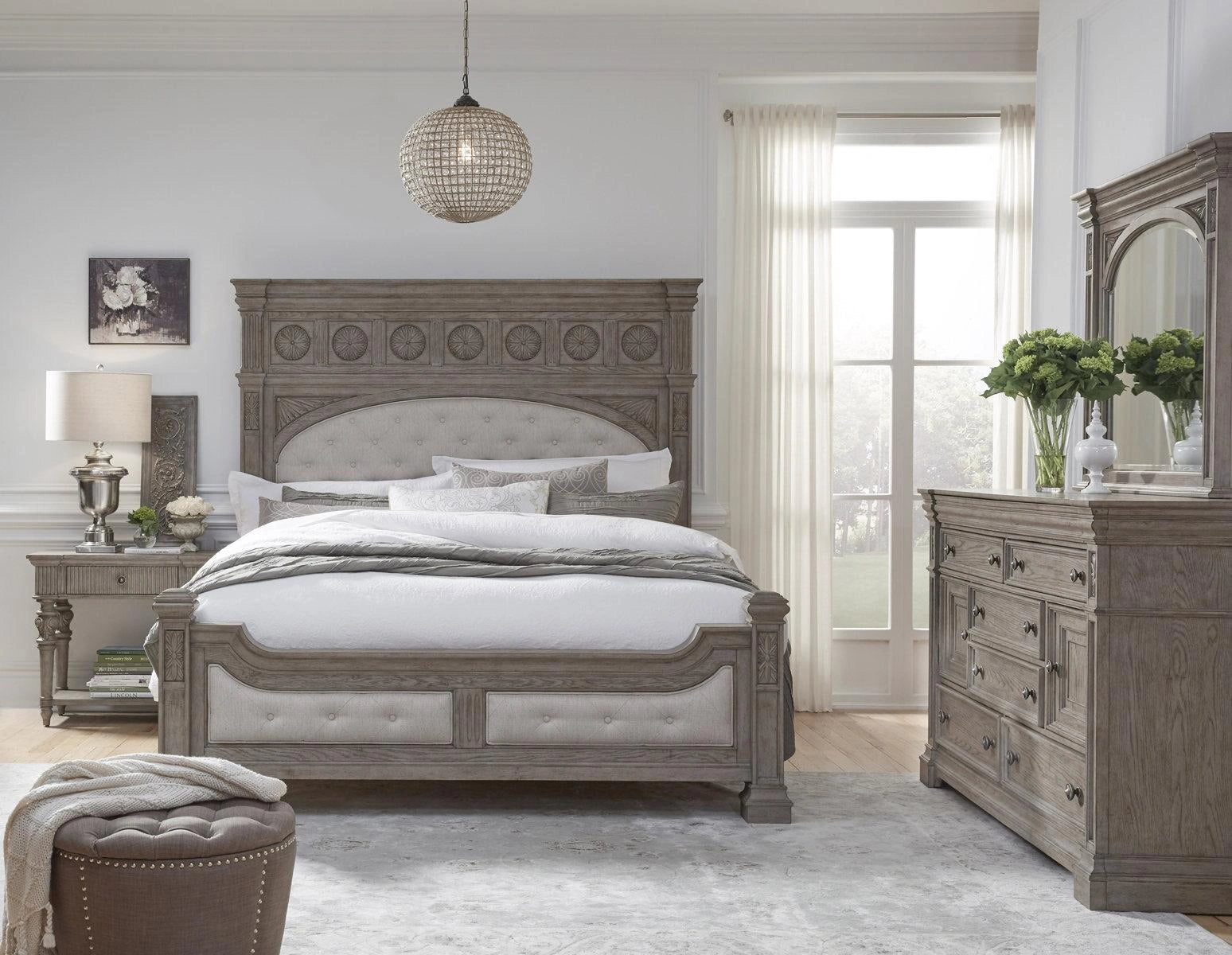 Pulaski Kingsbury California King Panel Bed in Gray