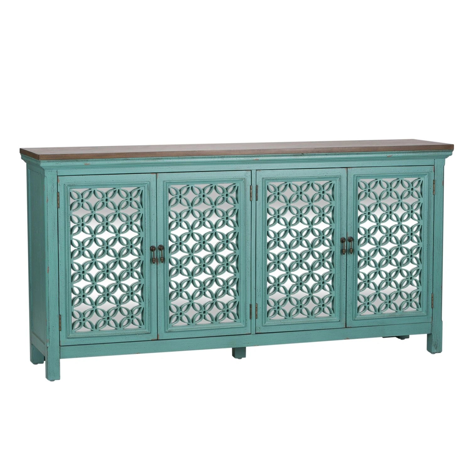 Kensington 4 Door Accent Cabinet in Turquoise image