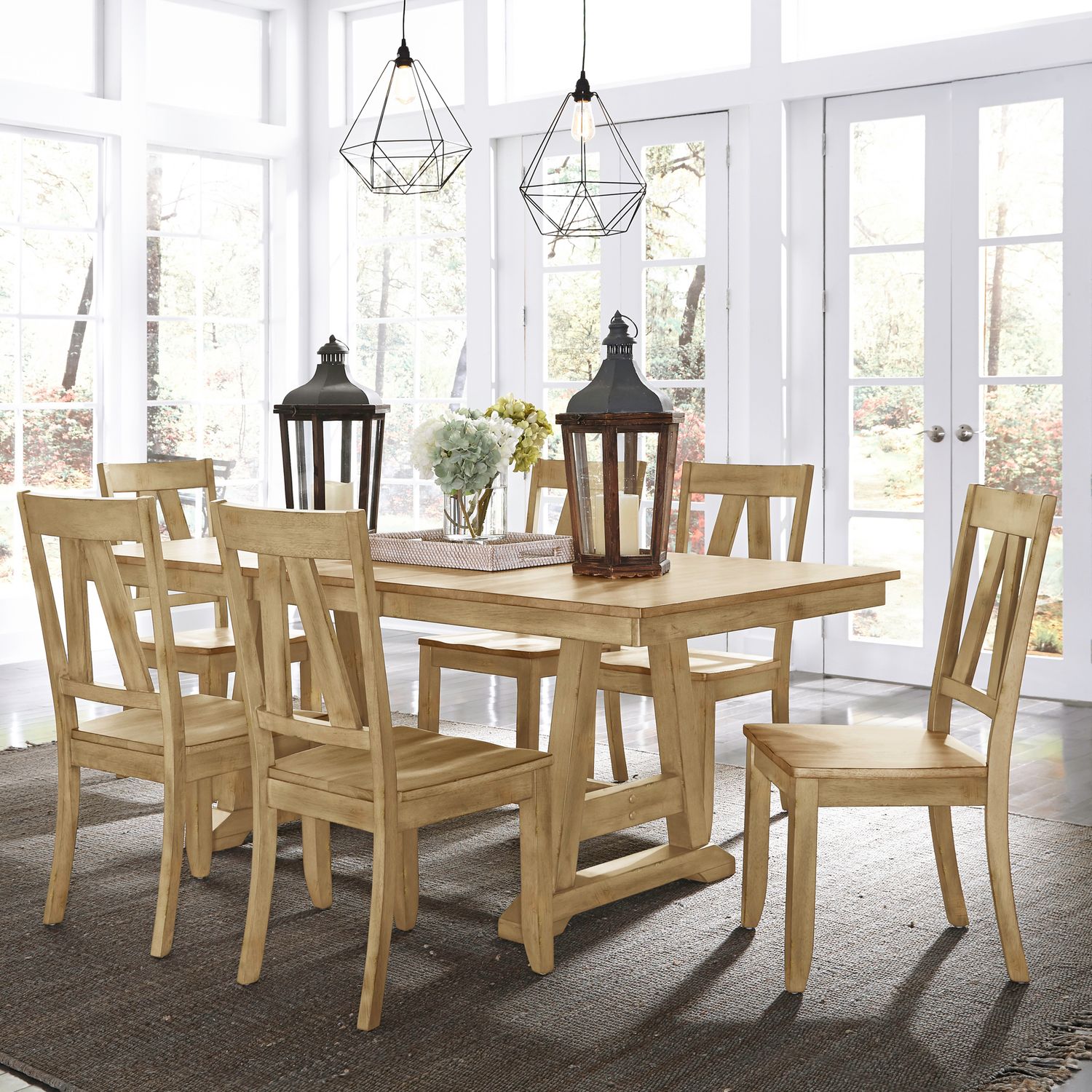 Lindsey Farm 7 Piece Trestle Table Set image