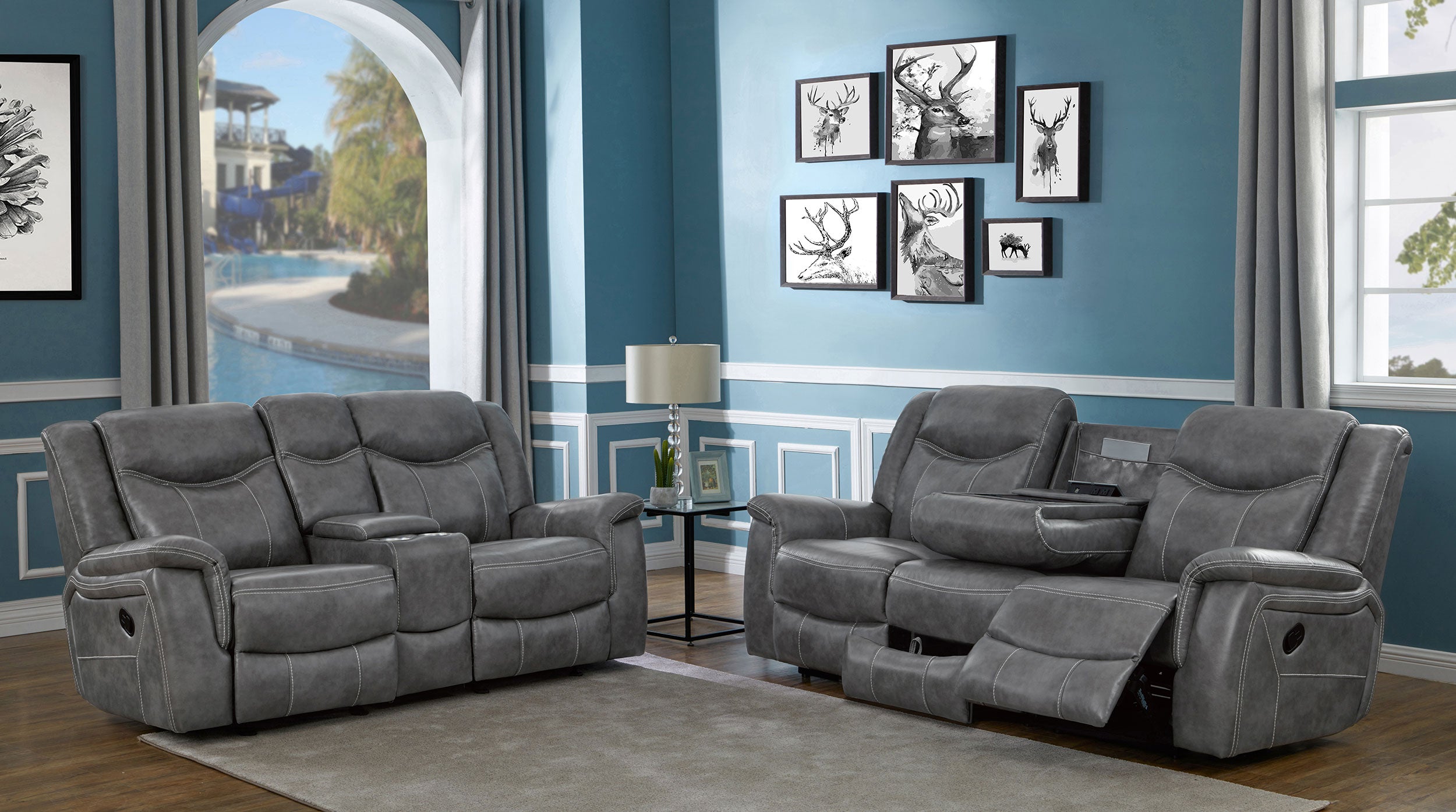 Conrad Reclining Sofa Set - Luxury Home Furniture (MI)