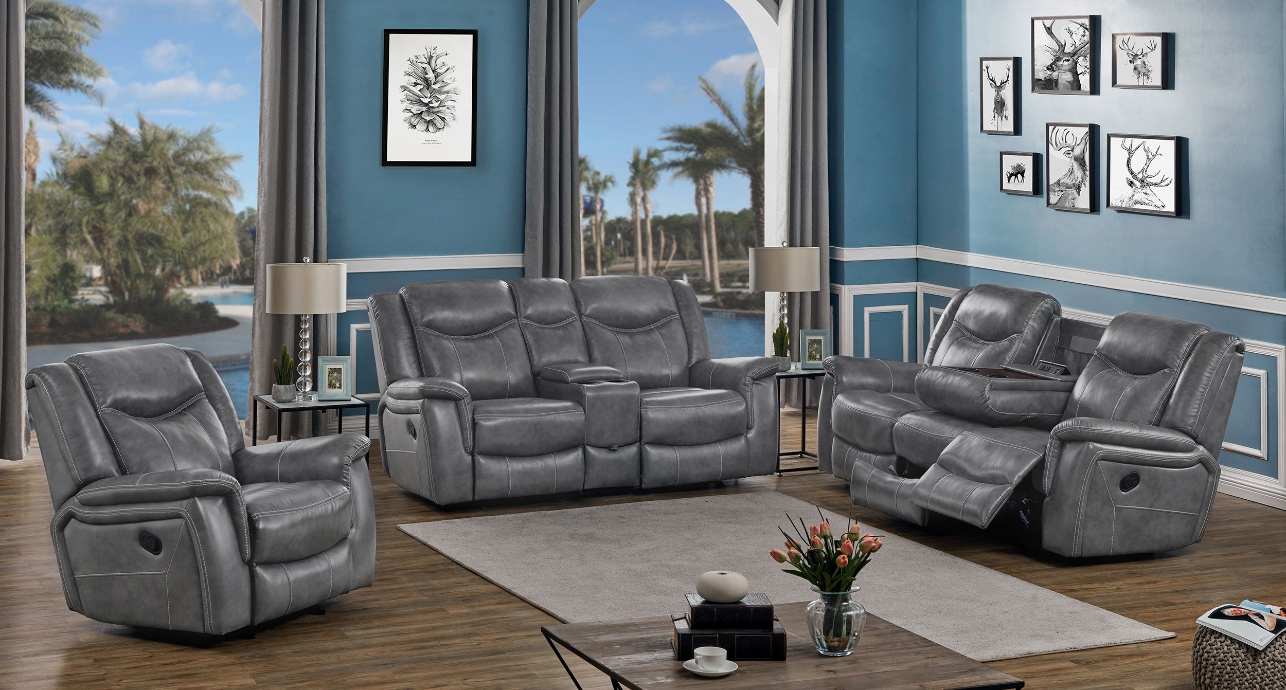 Conrad Reclining Sofa Set - Luxury Home Furniture (MI)