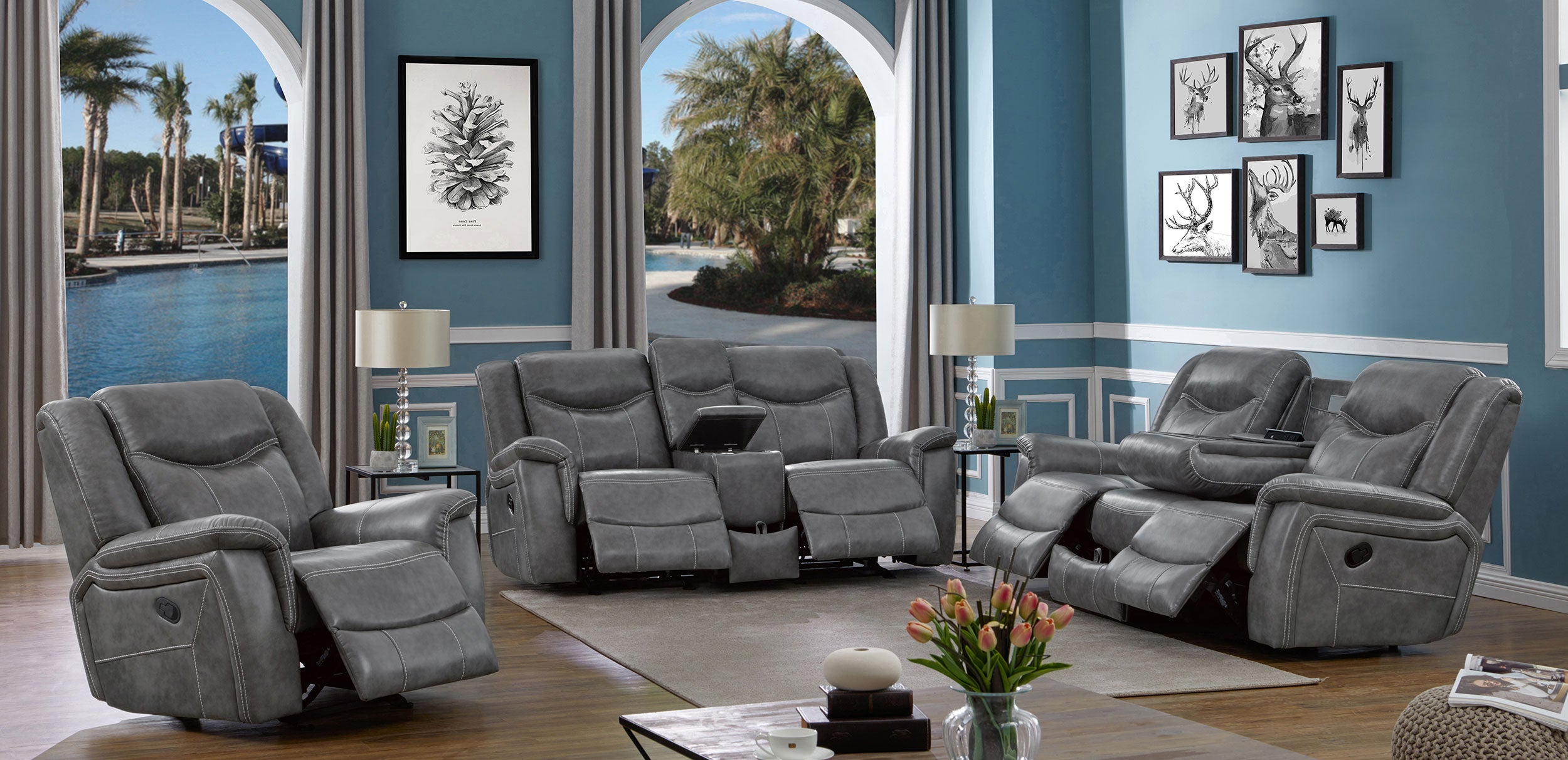Conrad Reclining Sofa Set - Luxury Home Furniture (MI)