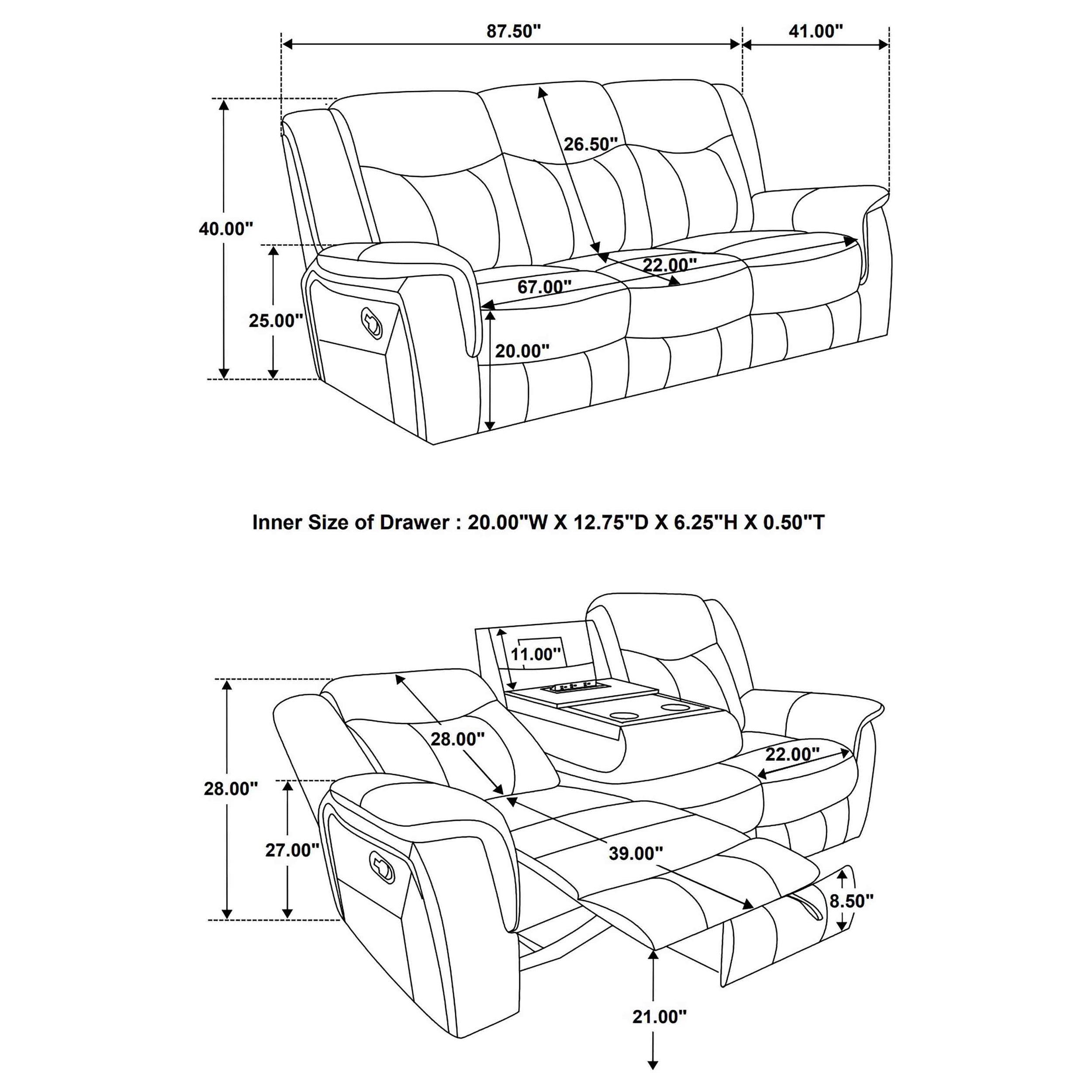 Conrad Reclining Sofa - Luxury Home Furniture (MI)