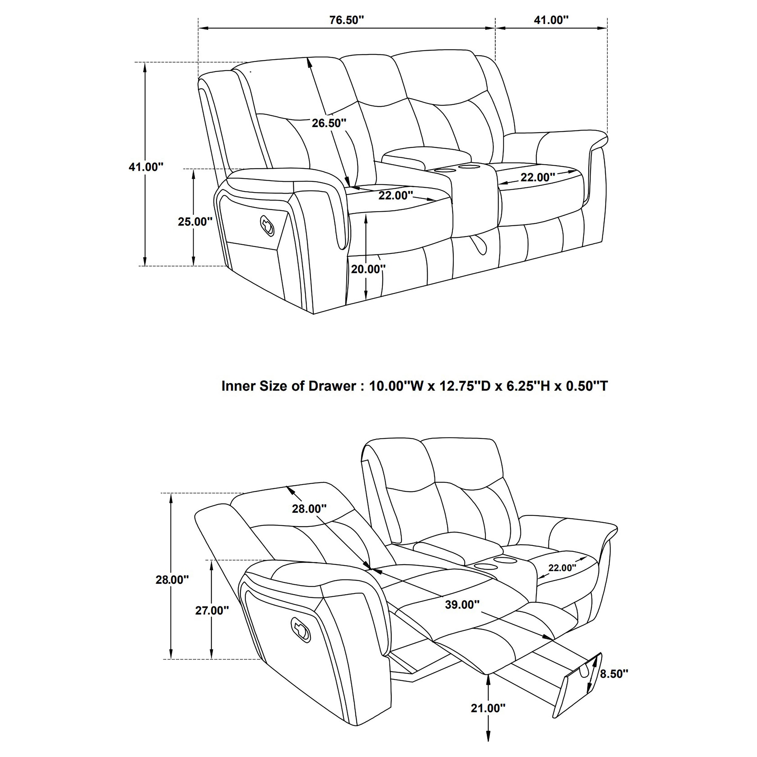 Conrad Reclining Glider Loveseat - Luxury Home Furniture (MI)