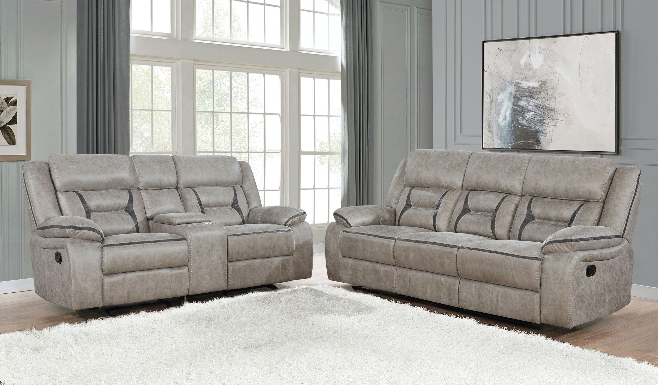 Greer Reclining Sofa Set - Luxury Home Furniture (MI)
