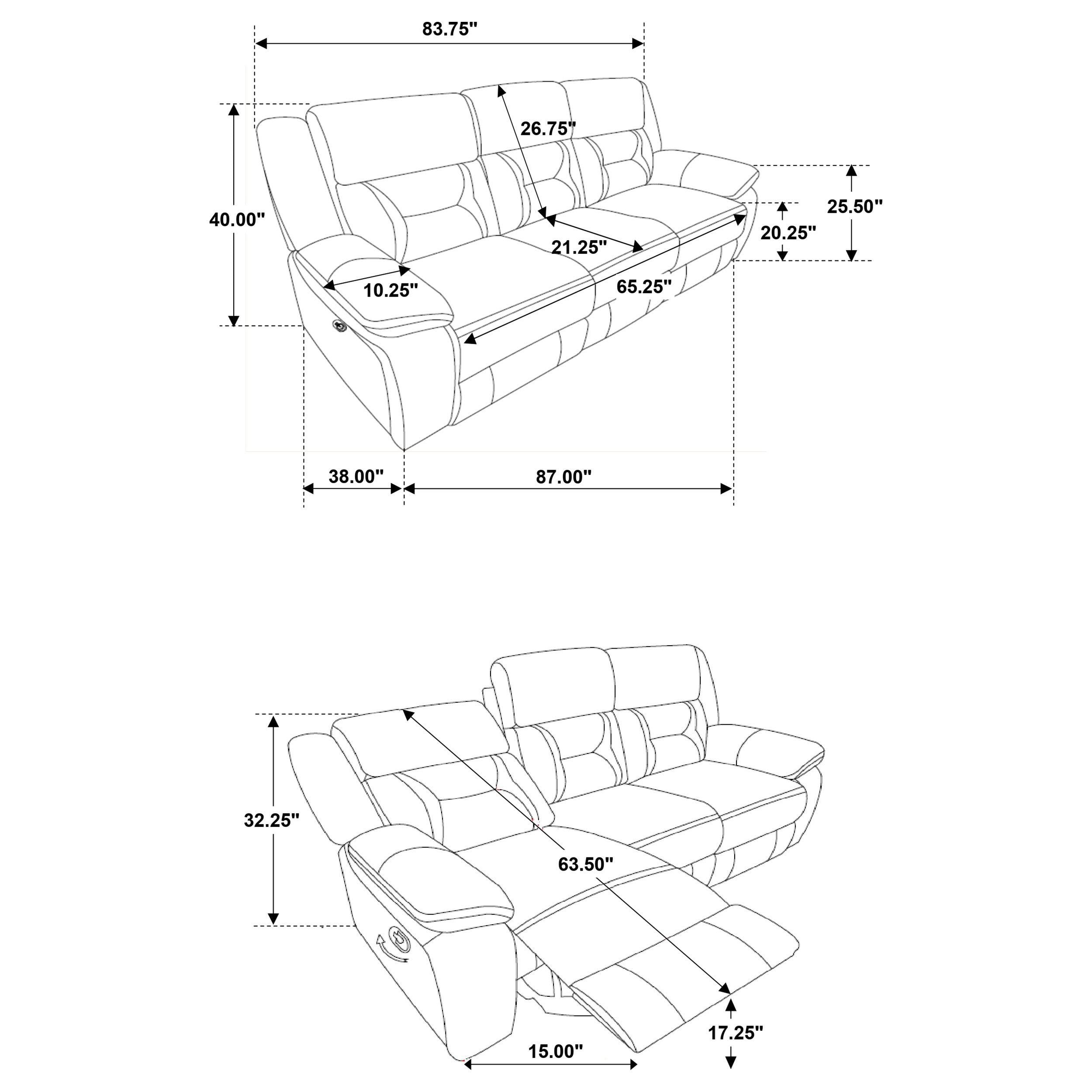 Greer Reclining Sofa Set - Luxury Home Furniture (MI)