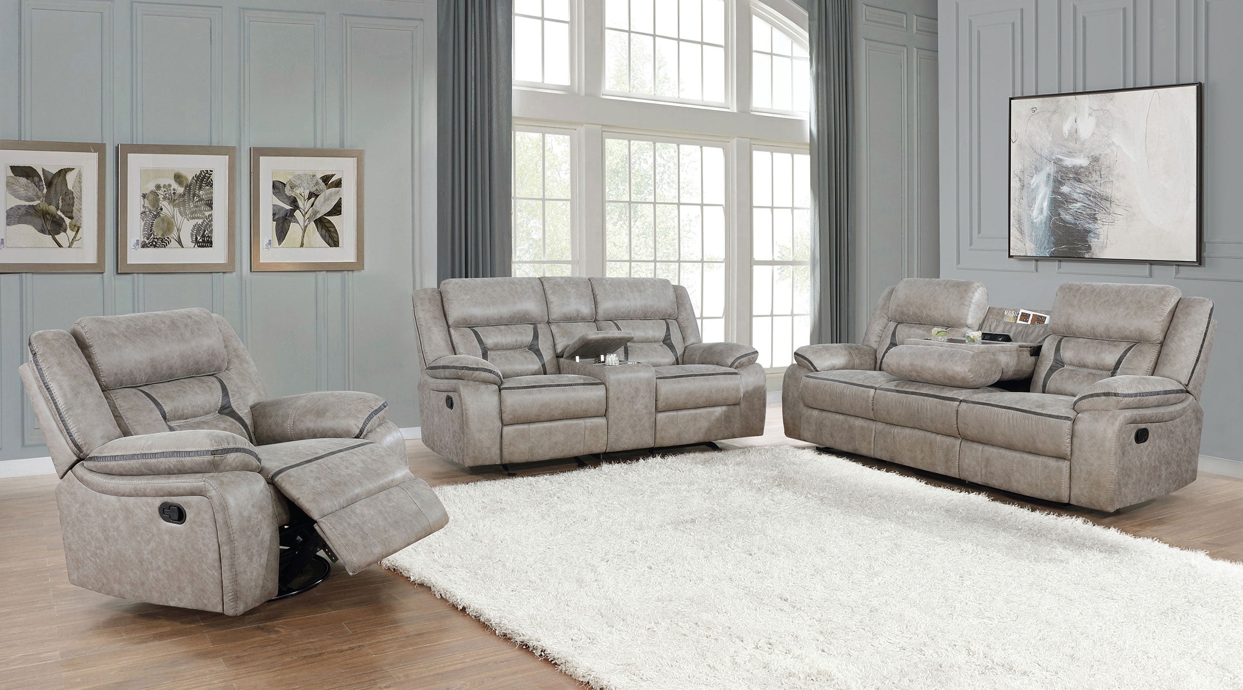 Greer Reclining Sofa Set - Luxury Home Furniture (MI)