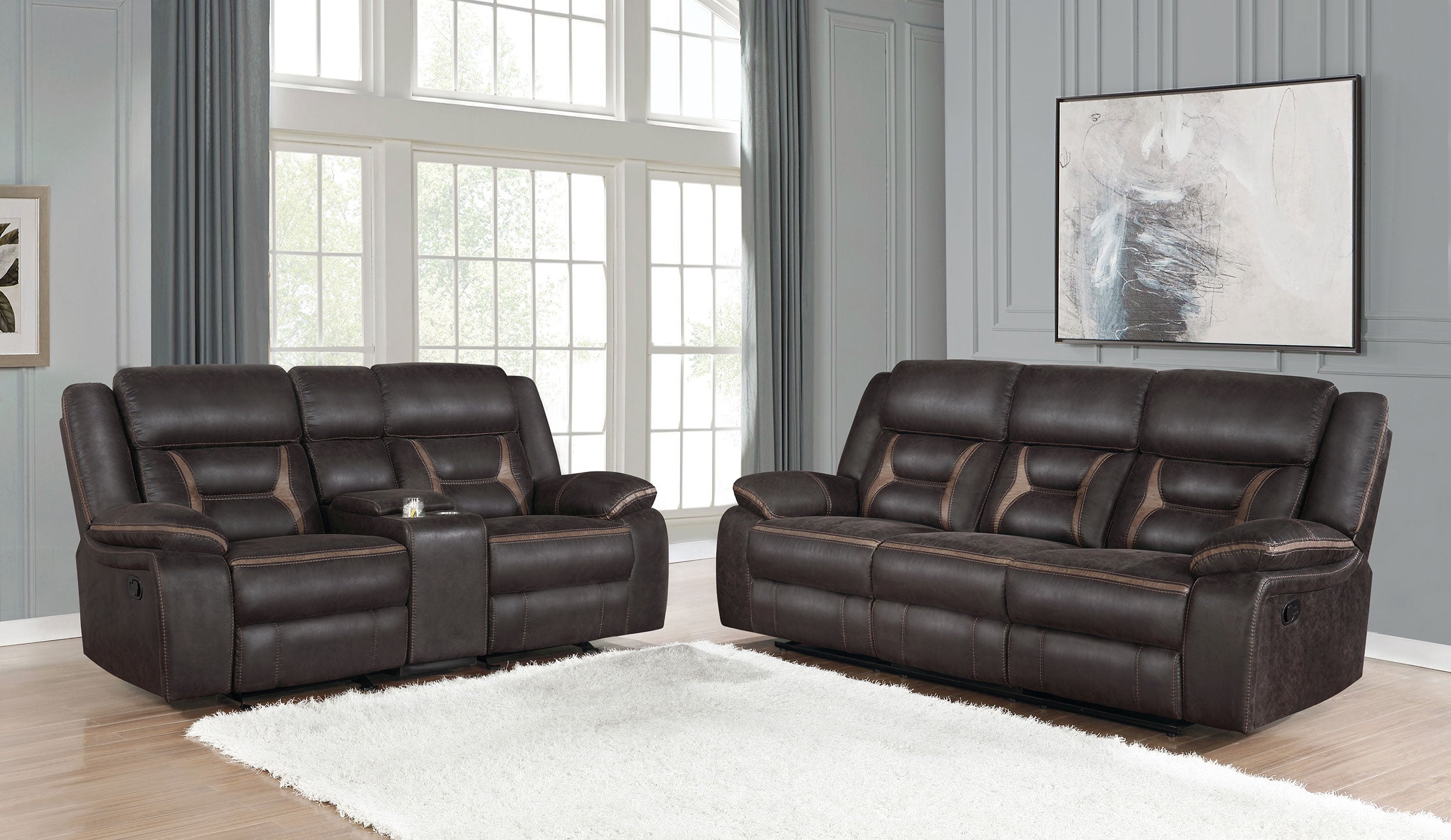 Greer Reclining Sofa Set - Luxury Home Furniture (MI)