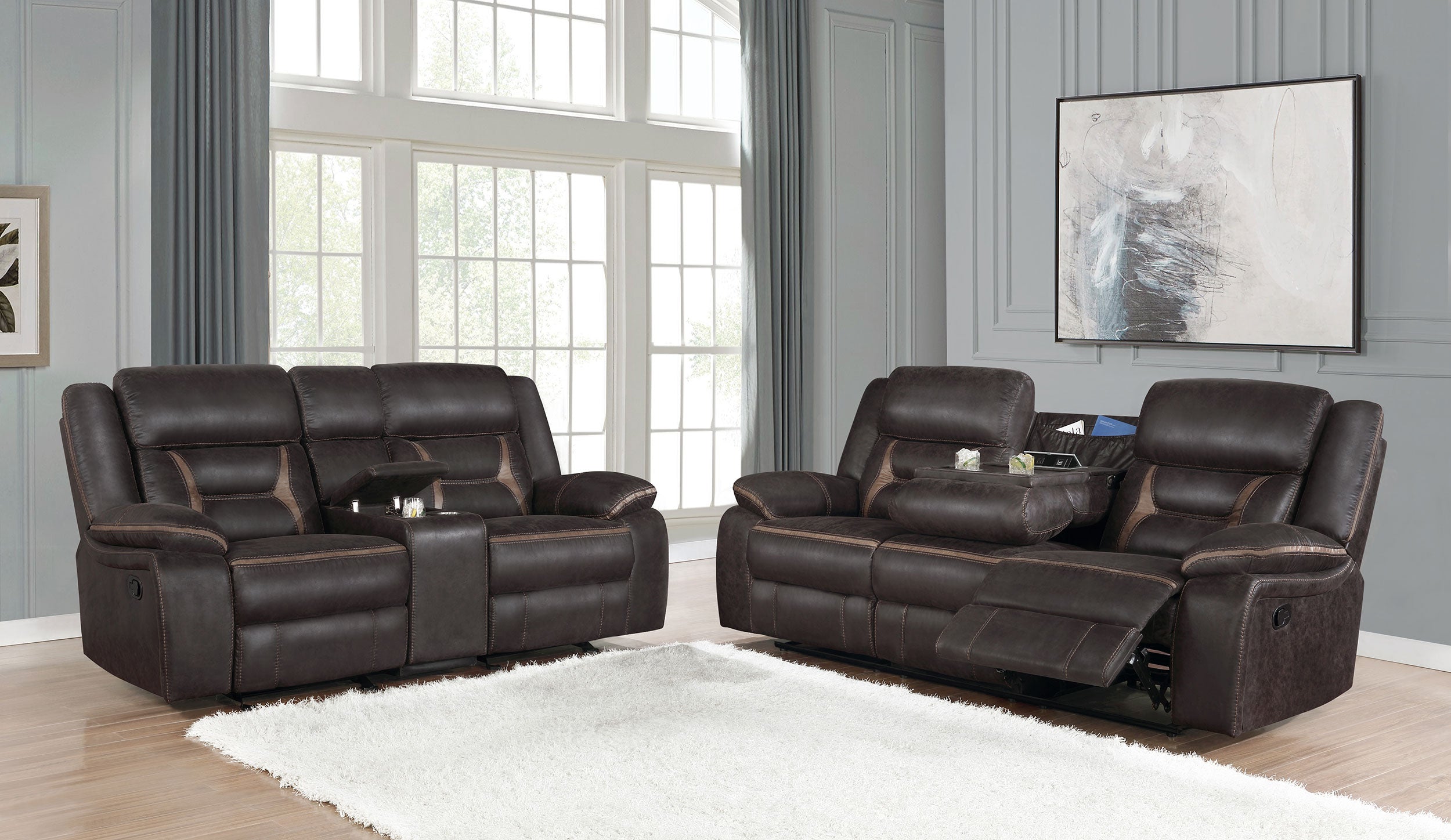 Greer Reclining Sofa Set - Luxury Home Furniture (MI)
