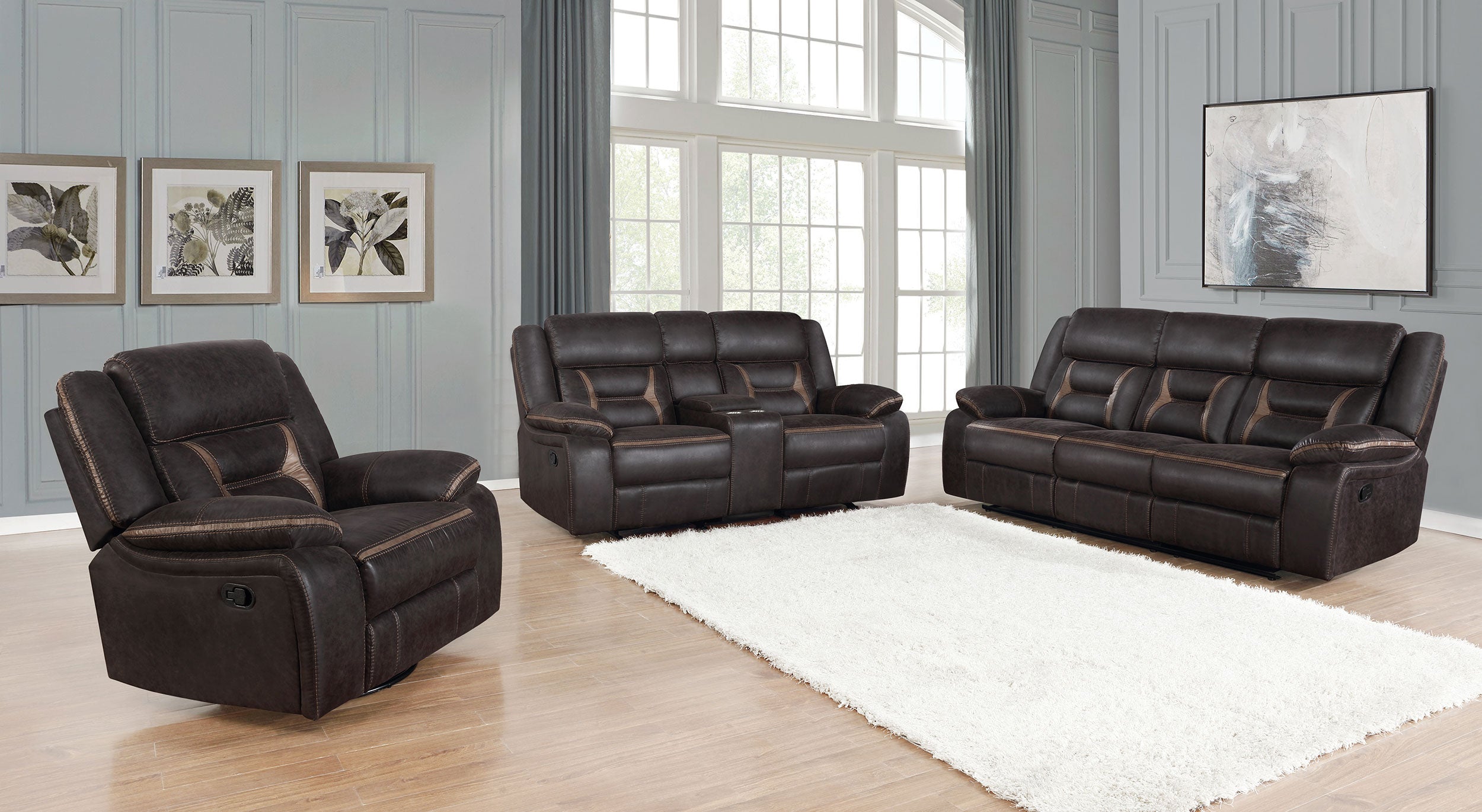 Greer Reclining Sofa Set - Luxury Home Furniture (MI)