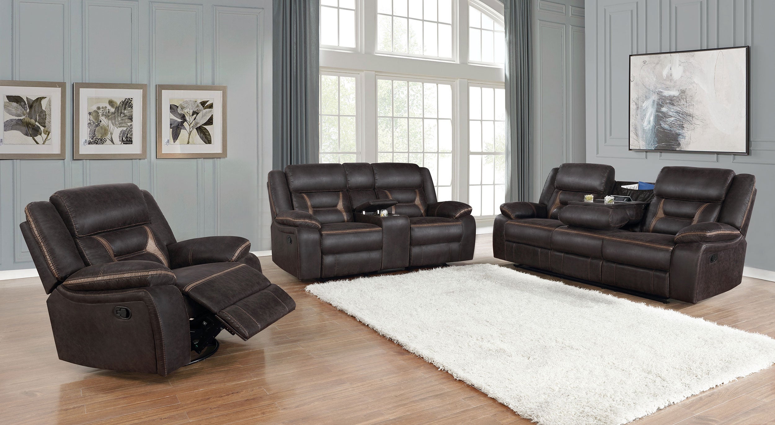 Greer Reclining Sofa Set - Luxury Home Furniture (MI)