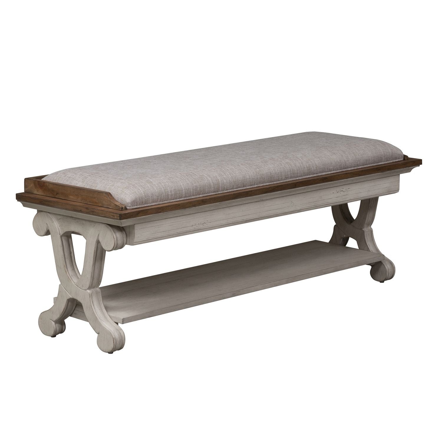 Farmhouse Reimagined Bed Bench in Antique White - Luxury Home Furniture (MI)