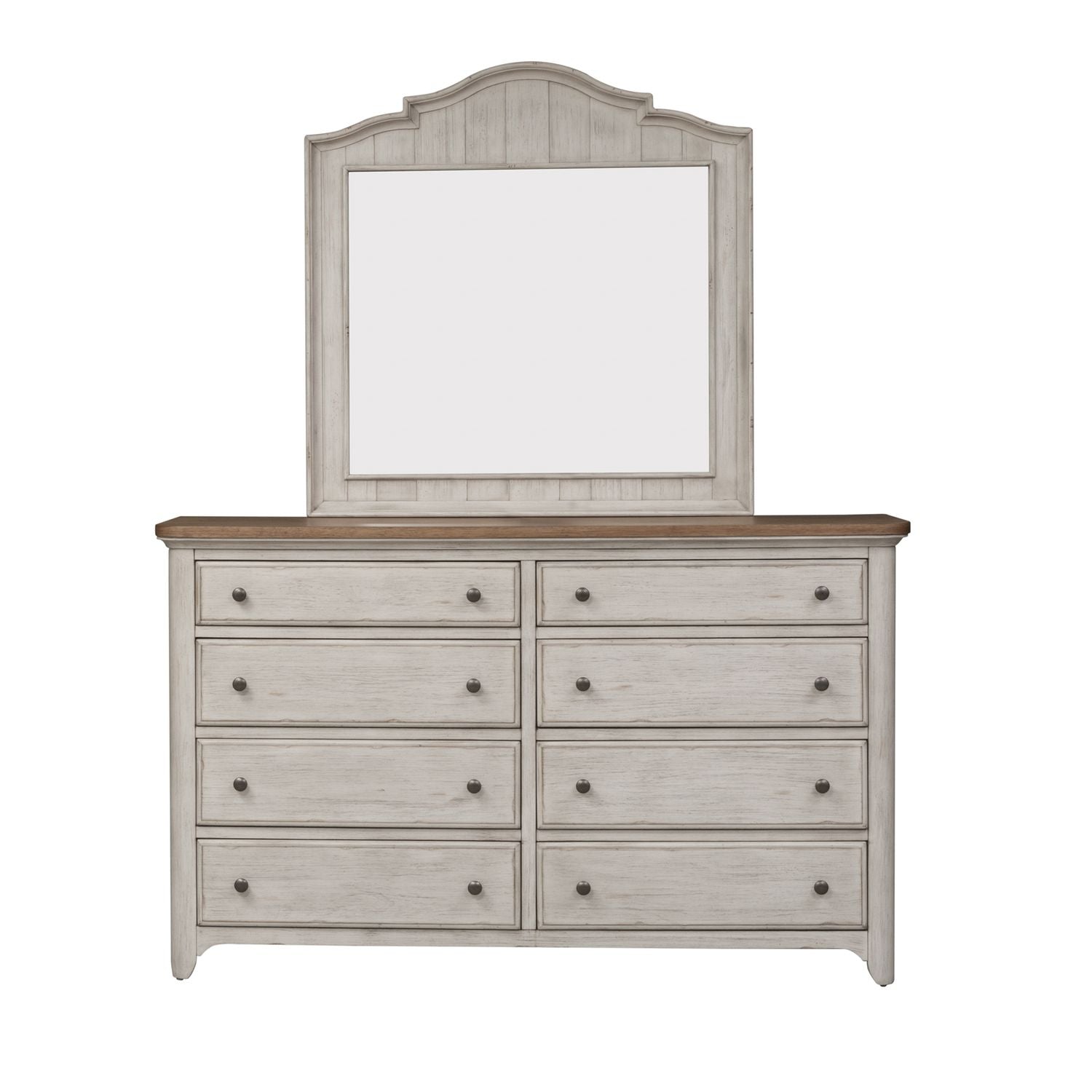 Farmhouse Reimagined Mirror in Antique White - Luxury Home Furniture (MI)