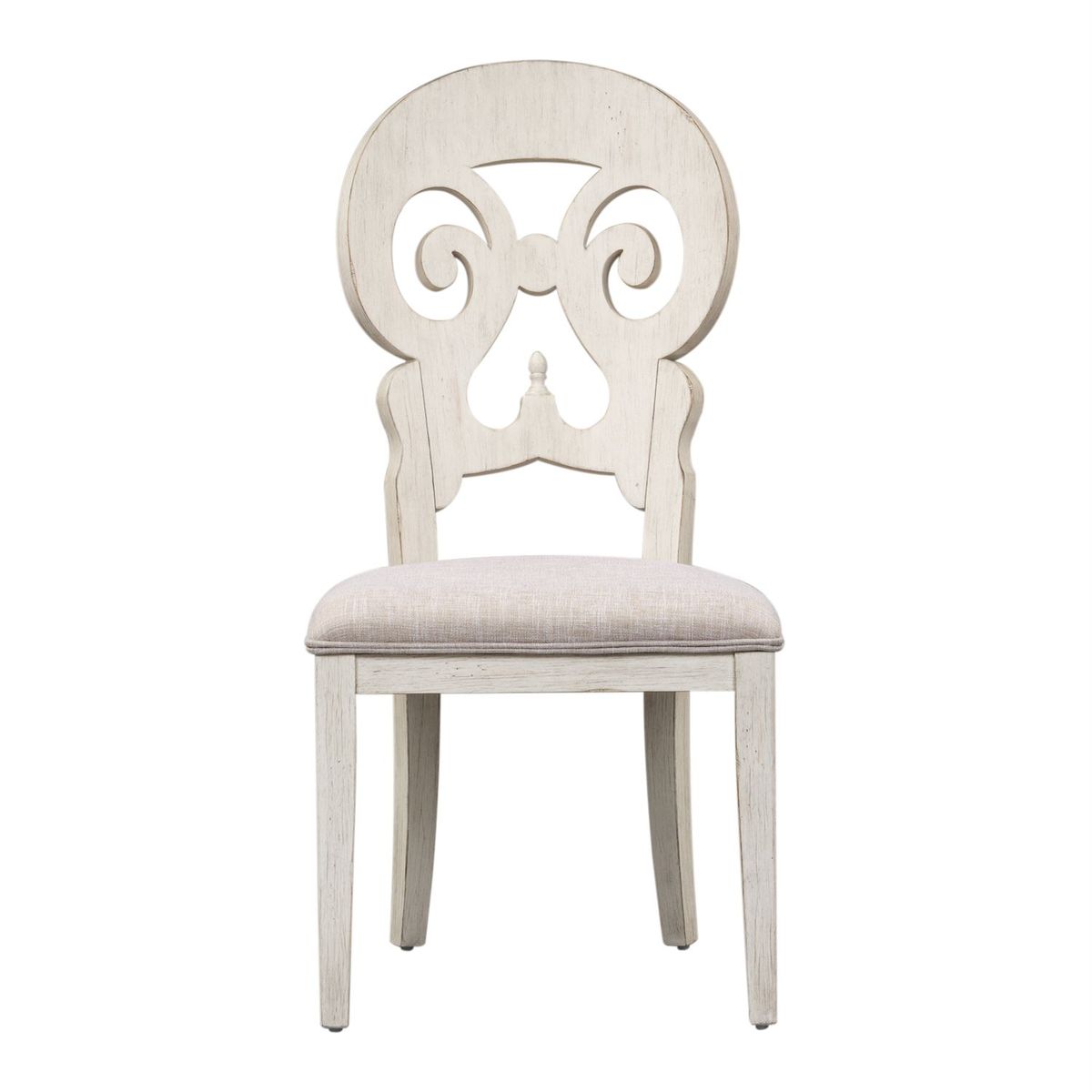 Liberty Furniture Farmhouse Reimagined Splat Back Side Chair (RTA) in Antique White (Set of 2) - Luxury Home Furniture (MI)