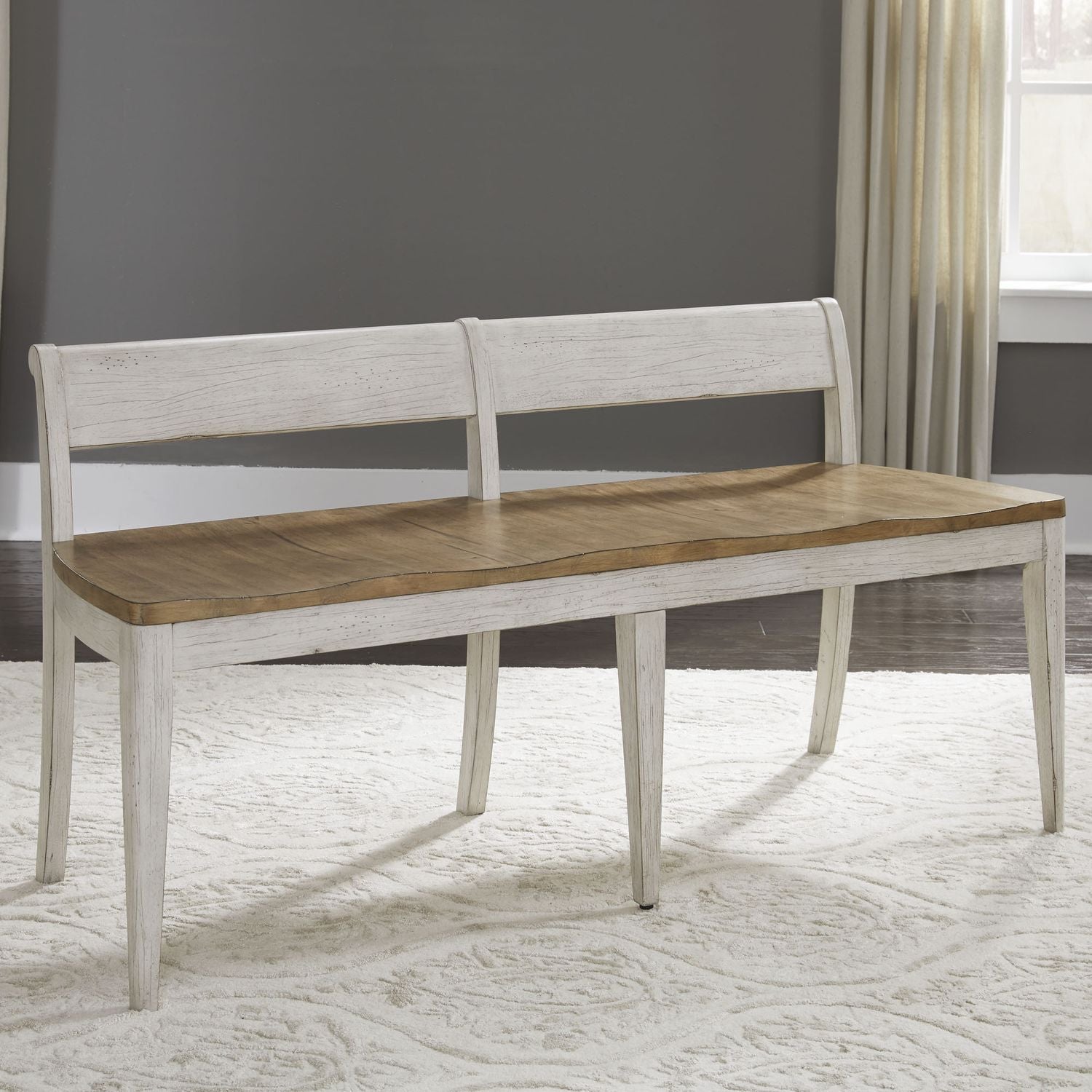 Farmhouse Reimagined Bench (RTA) in Antique White image