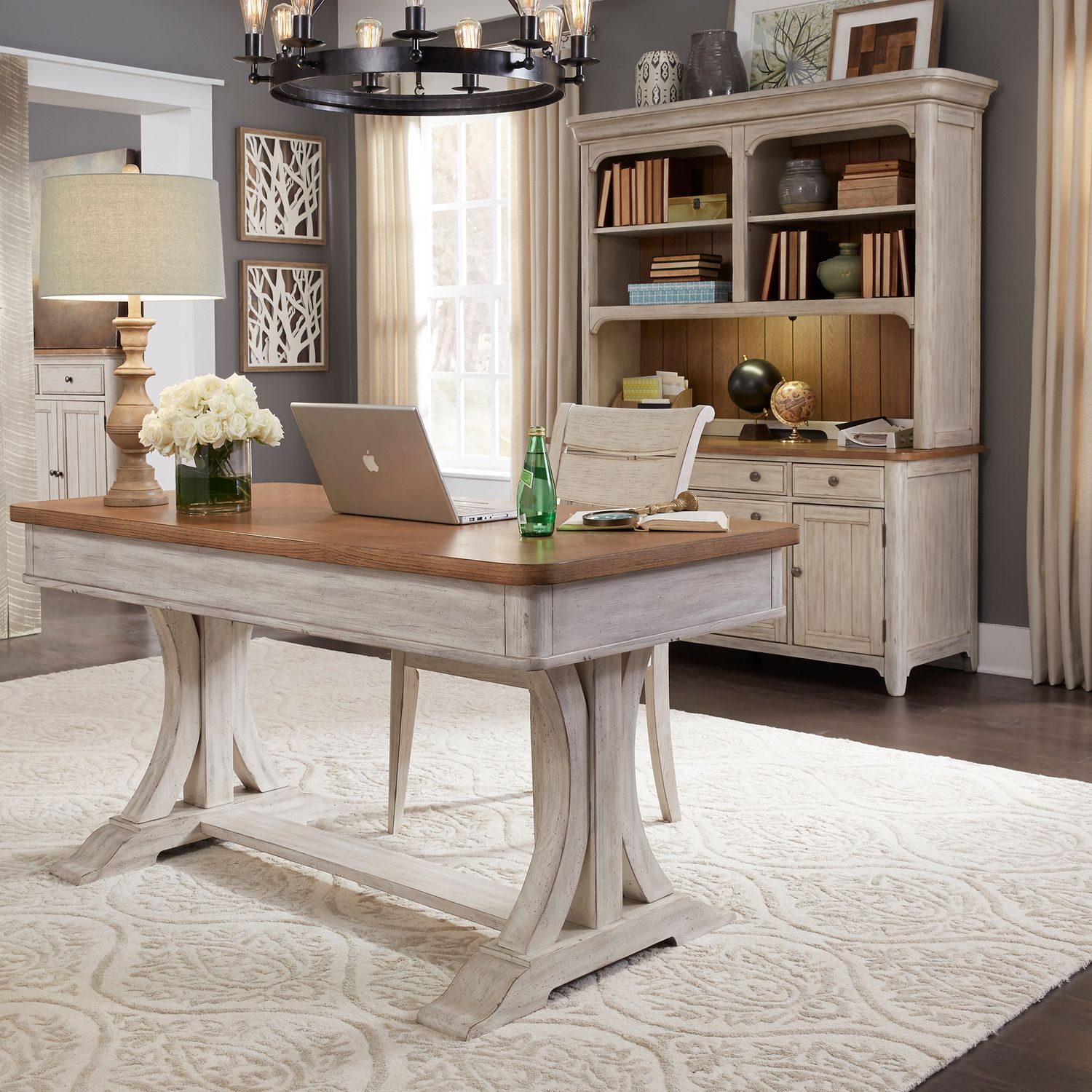 Farmhouse Reimagined 3 Piece Desk & Hutch Set image
