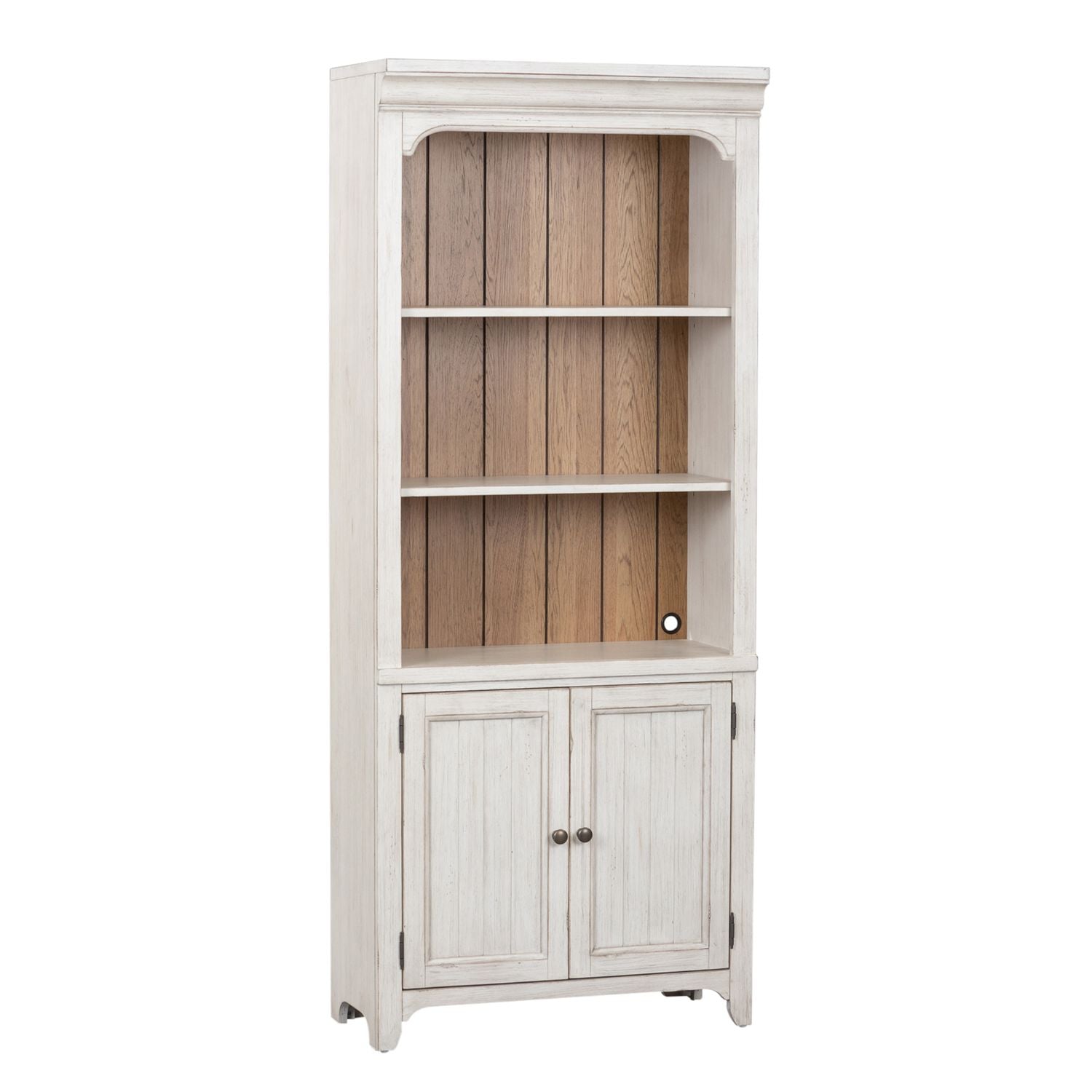 Farmhouse Reimagined Bookcase in Antique White - Luxury Home Furniture (MI)