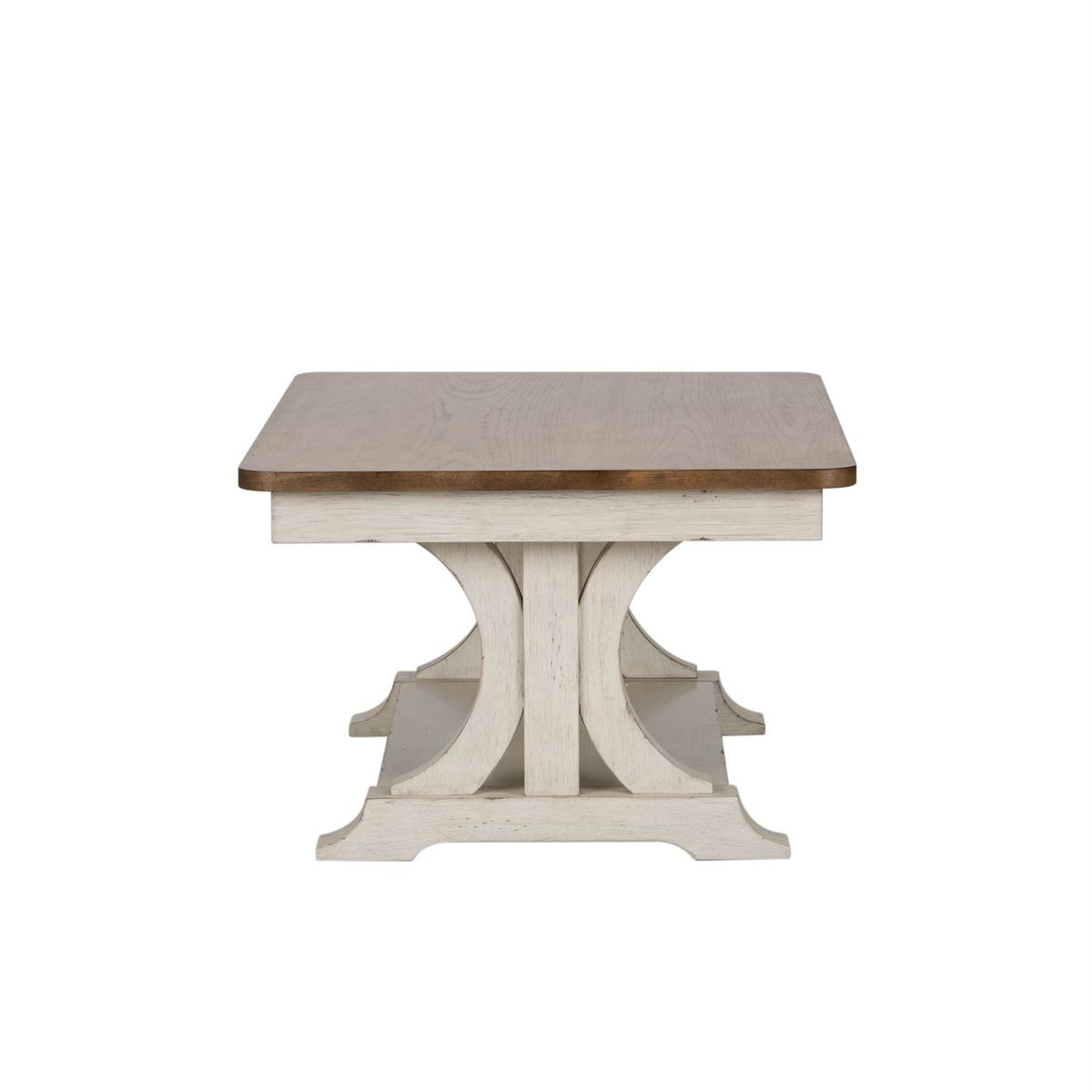 Liberty Farmhouse Reimagined Rectangular Cocktail Table in Antique White - Luxury Home Furniture (MI)