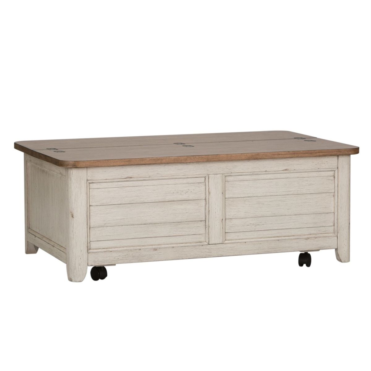 Liberty Farmhouse Reimagined Storage Trunk in Antique White - Luxury Home Furniture (MI)