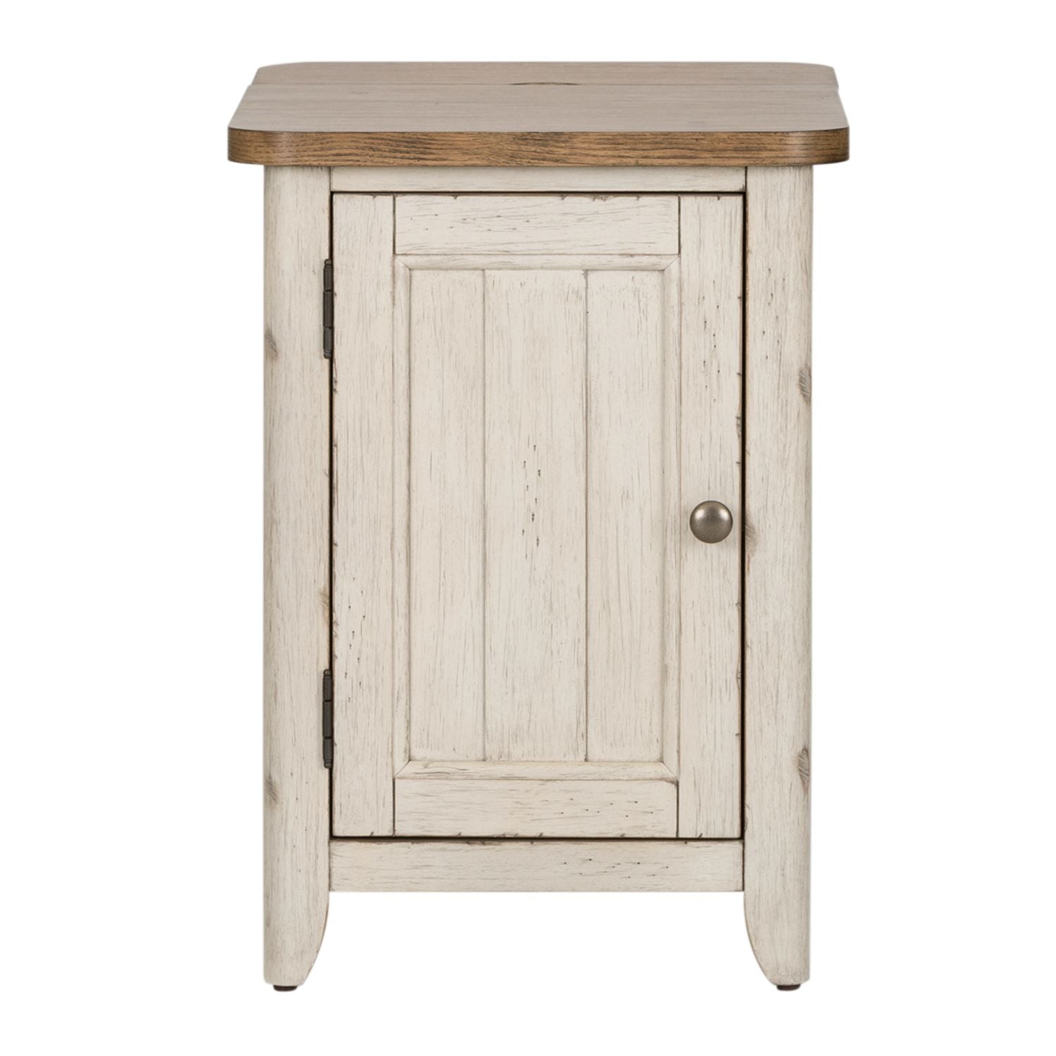 Farmhouse Reimagined Door Chair Side Table w/ Charging in Antique White - Luxury Home Furniture (MI)