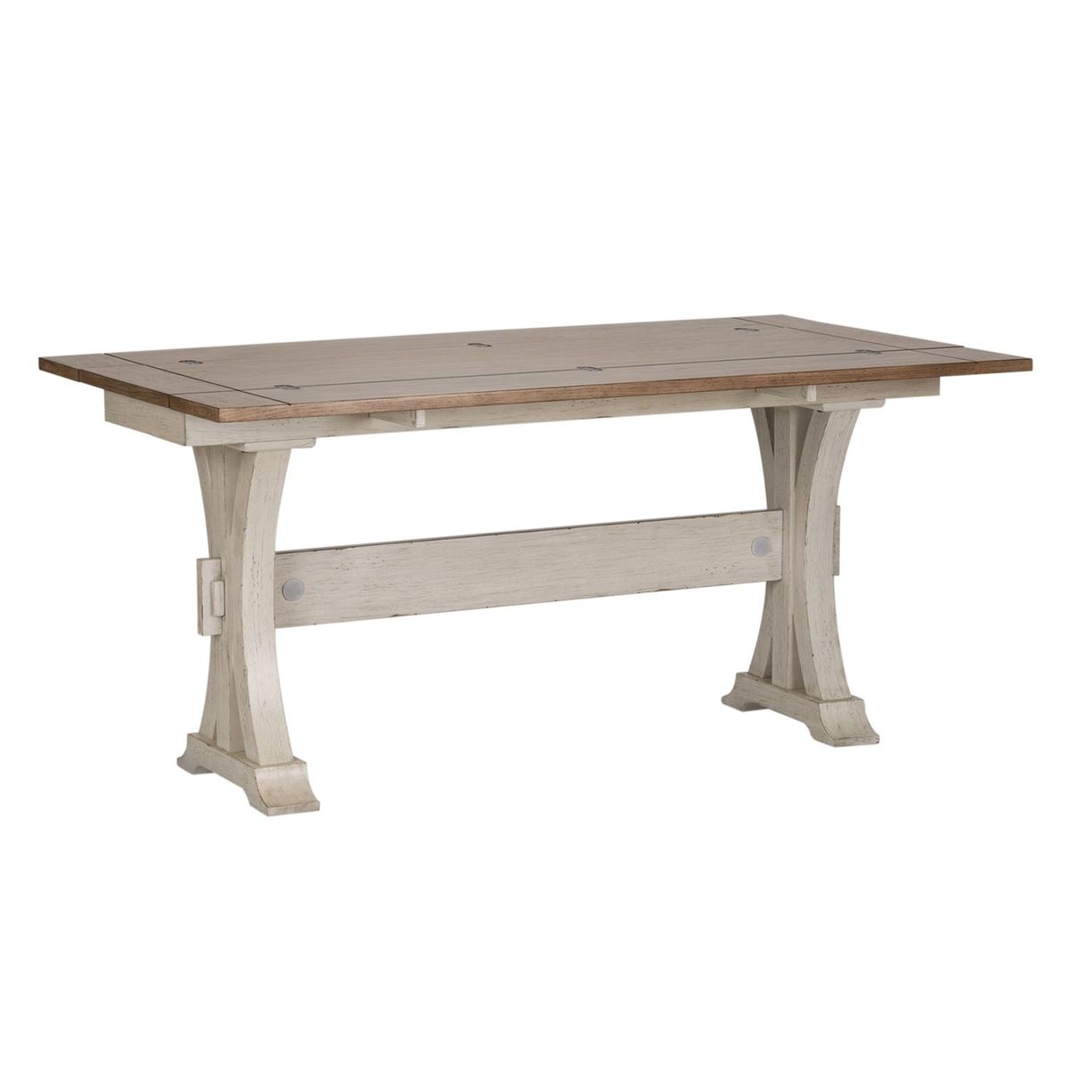 Liberty Farmhouse Reimagined Flip Lid Sofa Table in Antique White - Luxury Home Furniture (MI)