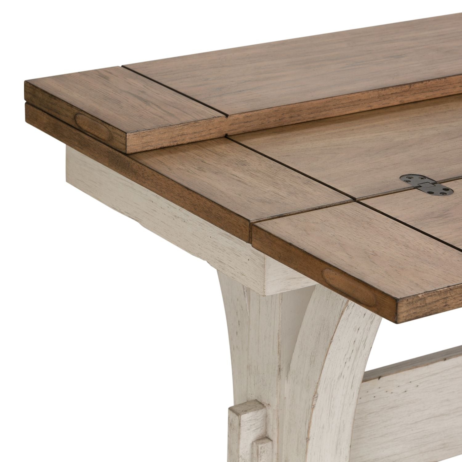 Farmhouse Reimagined Flip Lid Sofa Table in Antique White - Luxury Home Furniture (MI)