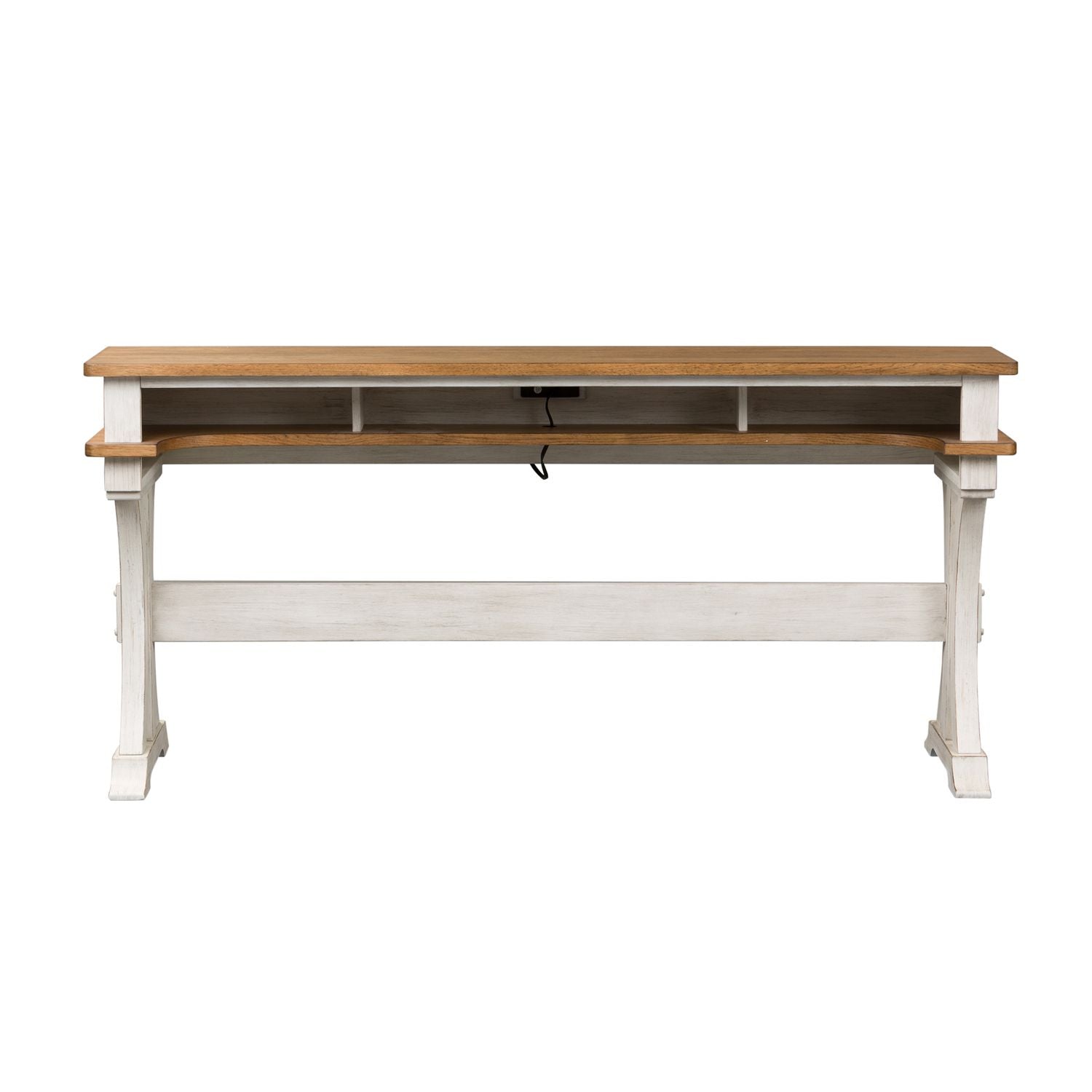 Farmhouse Reimagined Console Bar Table in Antique White - Luxury Home Furniture (MI)