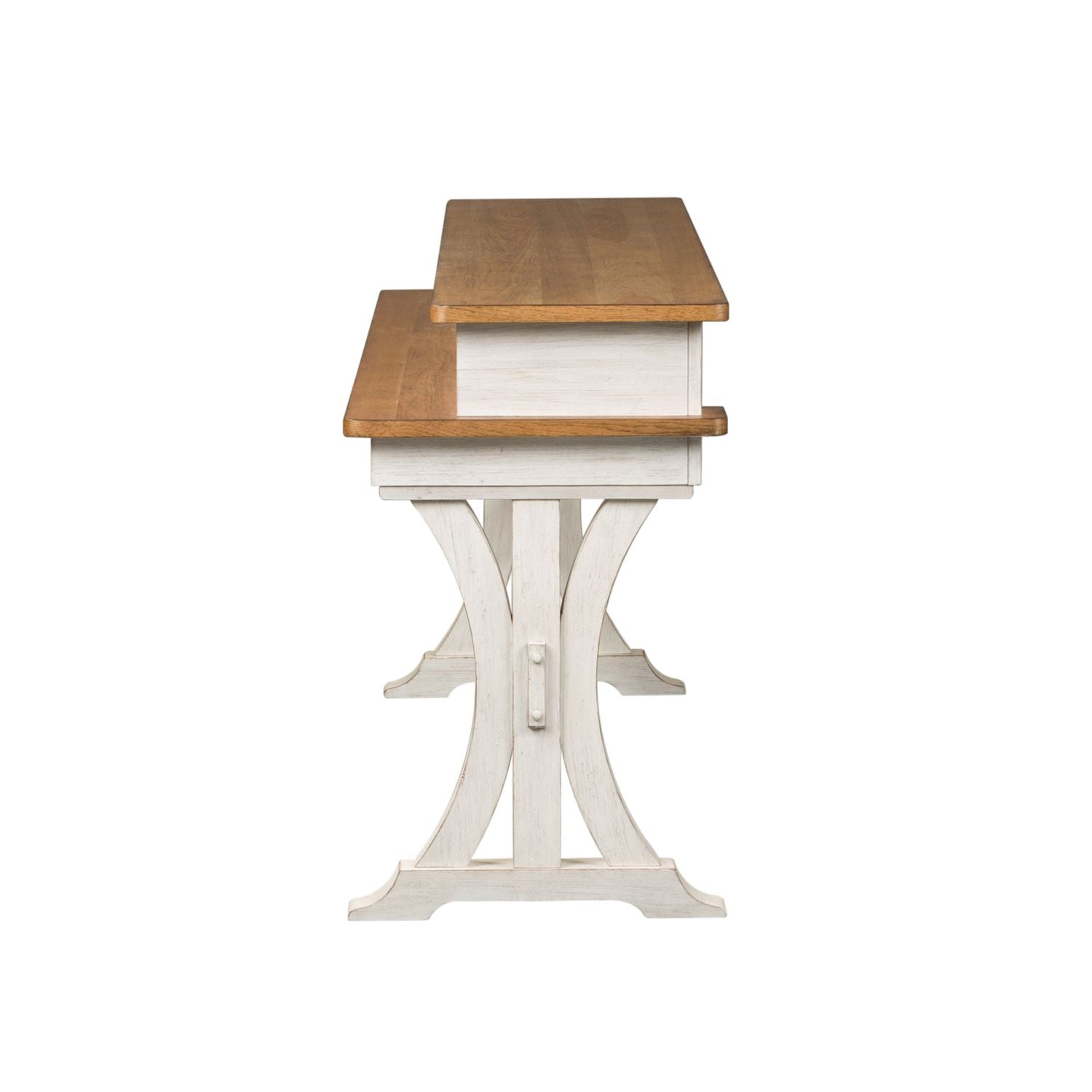 Farmhouse Reimagined Console Bar Table in Antique White - Luxury Home Furniture (MI)