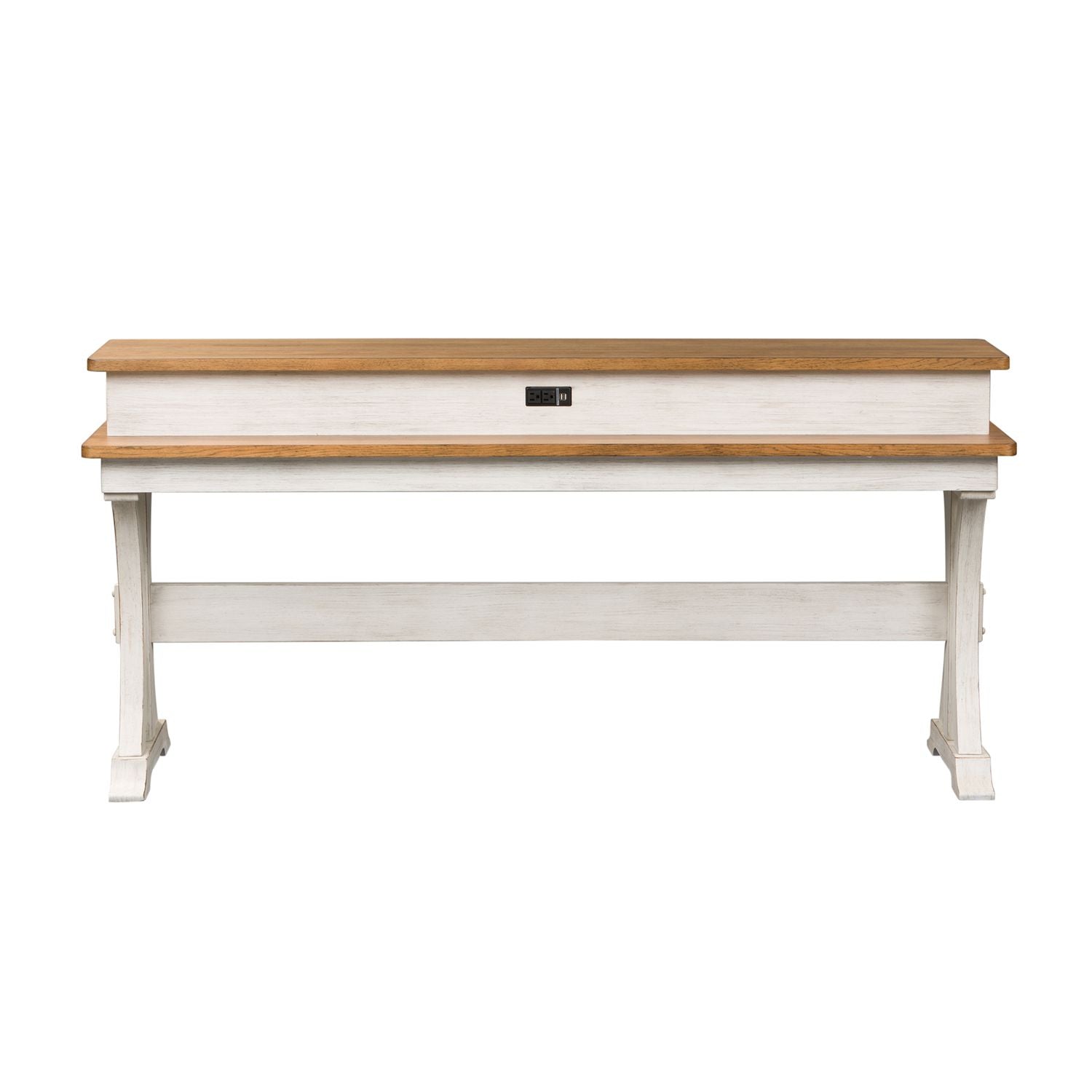 Farmhouse Reimagined Console Bar Table in Antique White - Luxury Home Furniture (MI)