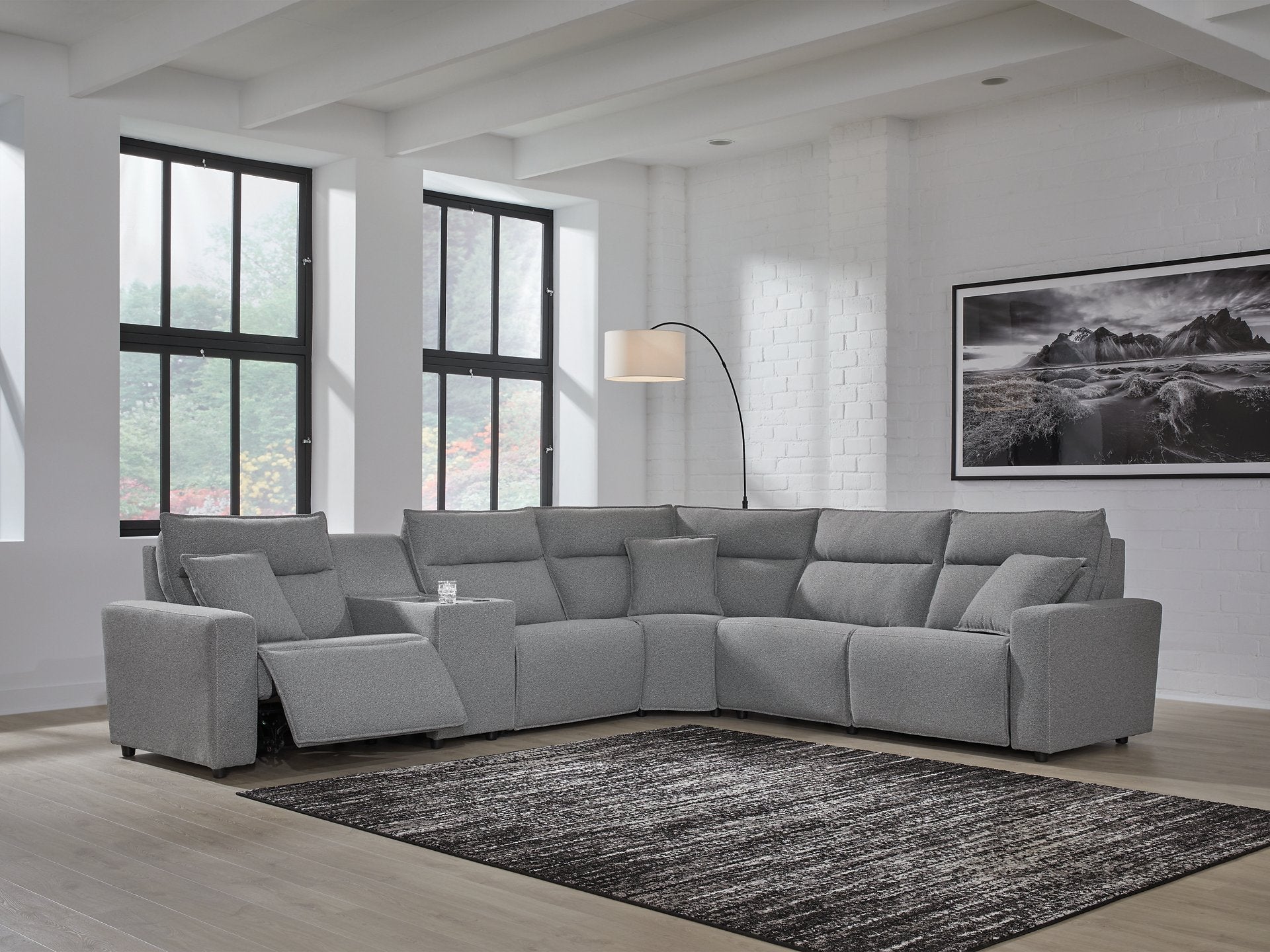 Modmax Reclining Sectional with Console - Luxury Home Furniture (MI)