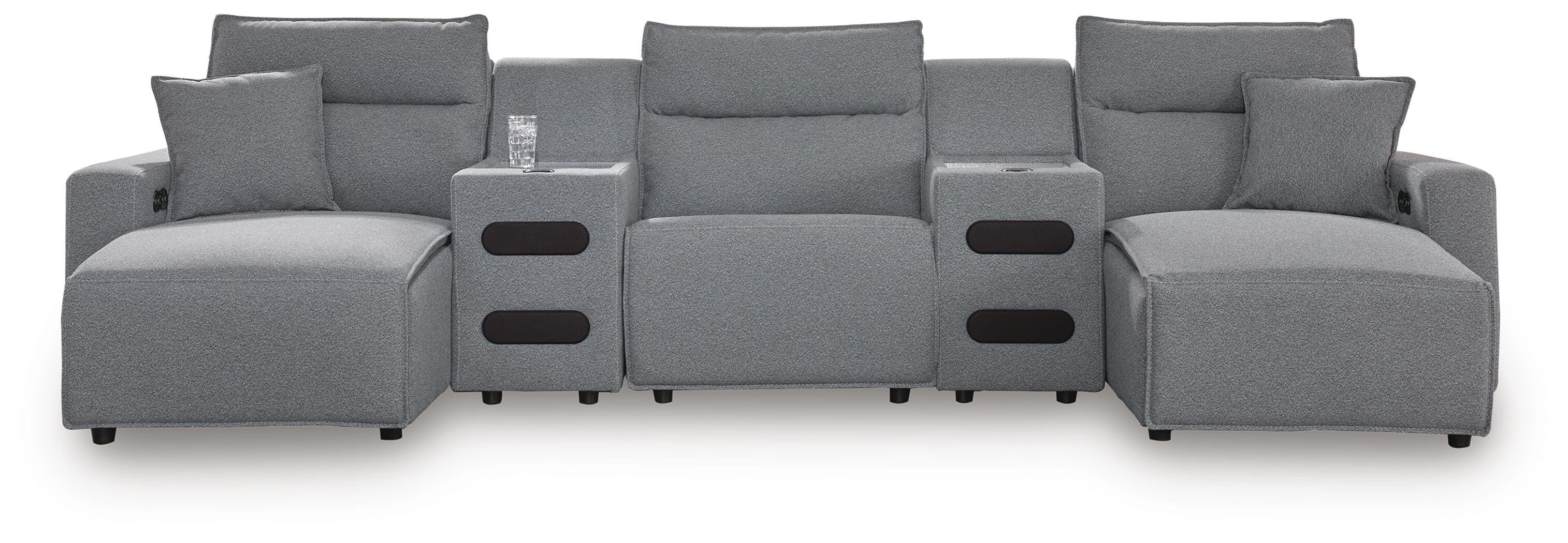 Modmax II Reclining Sectional with Double Chaise and Audio Consoles