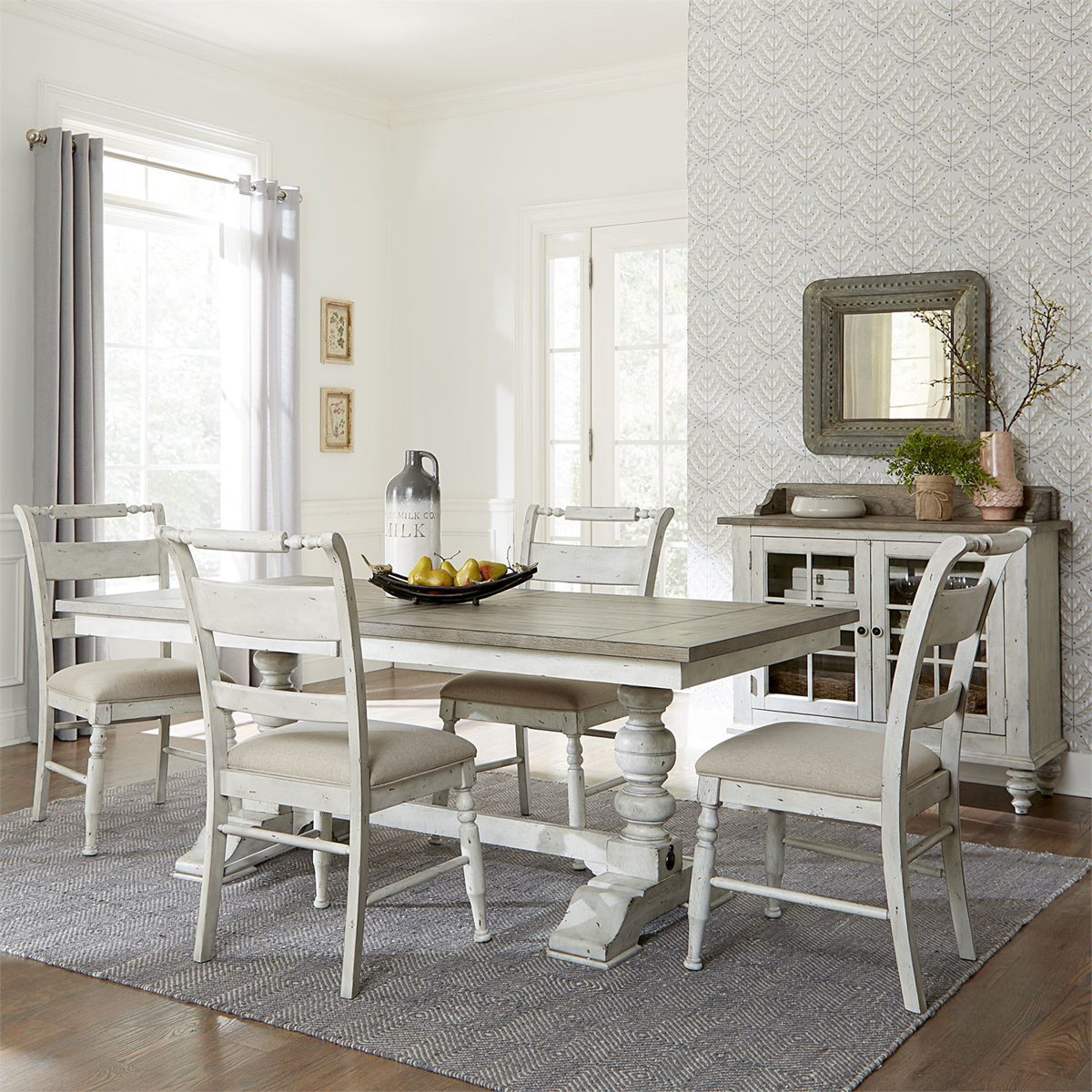 Liberty Furniture Whitney Server in Weathered Gray - Luxury Home Furniture (MI)