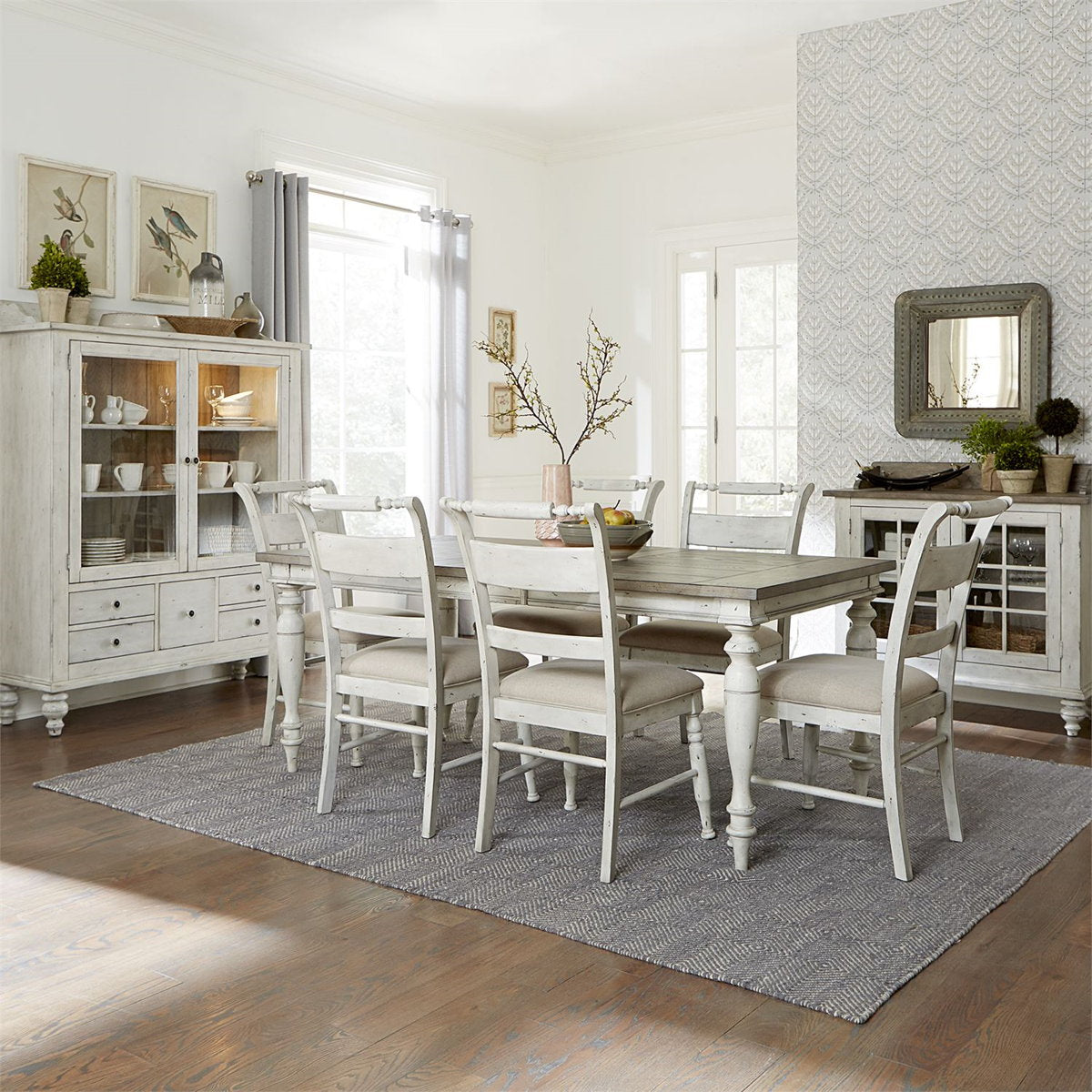 Liberty Furniture Whitney Display Cabinet in Weathered Gray