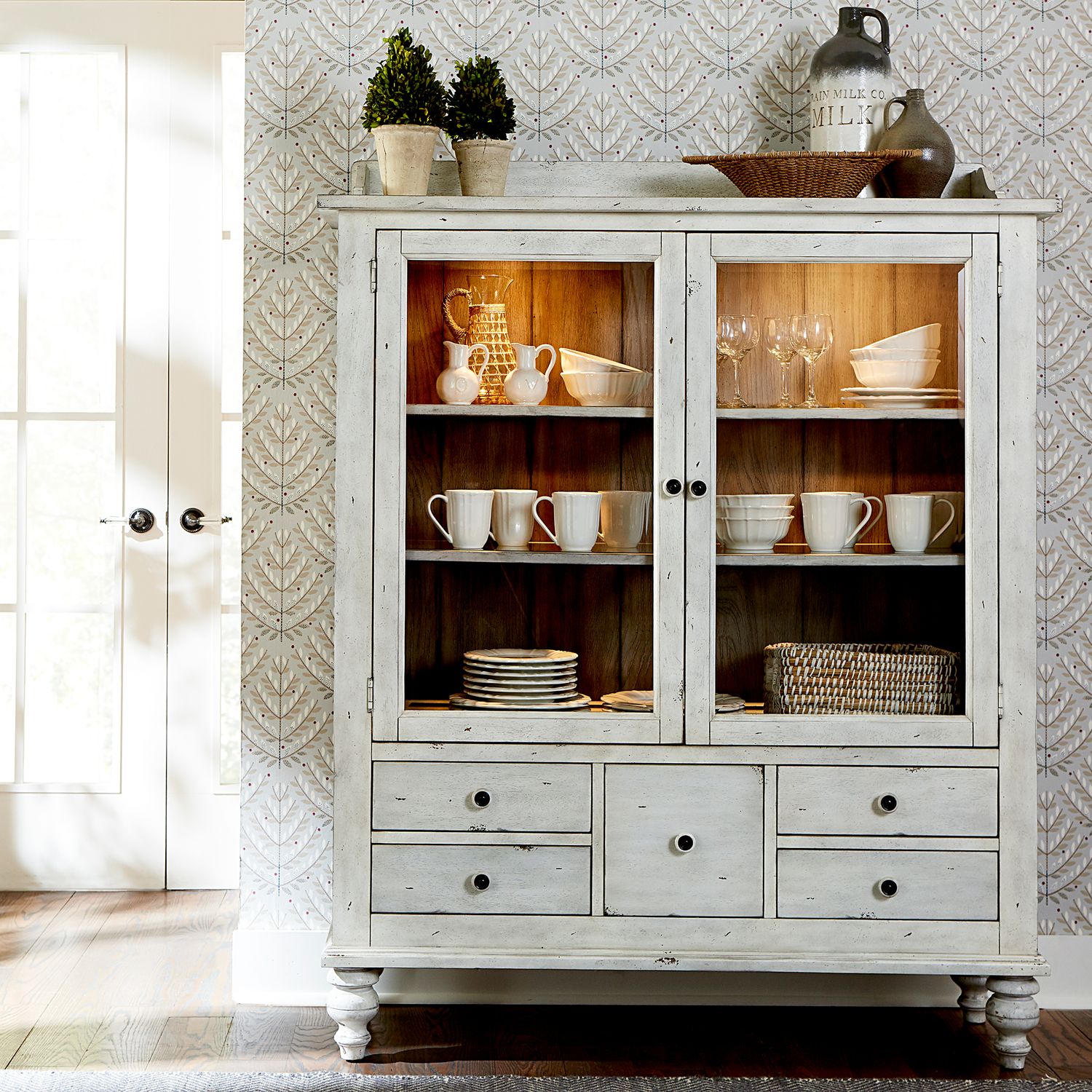 Whitney Display Cabinet in Weathered Gray image