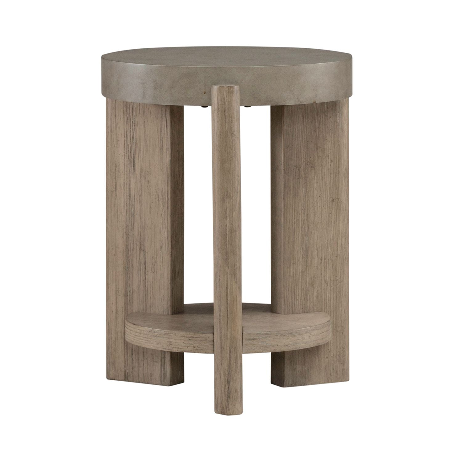 Affinity Chairside Table in Dusty Taupe with Concrete Top - Luxury Home Furniture (MI)