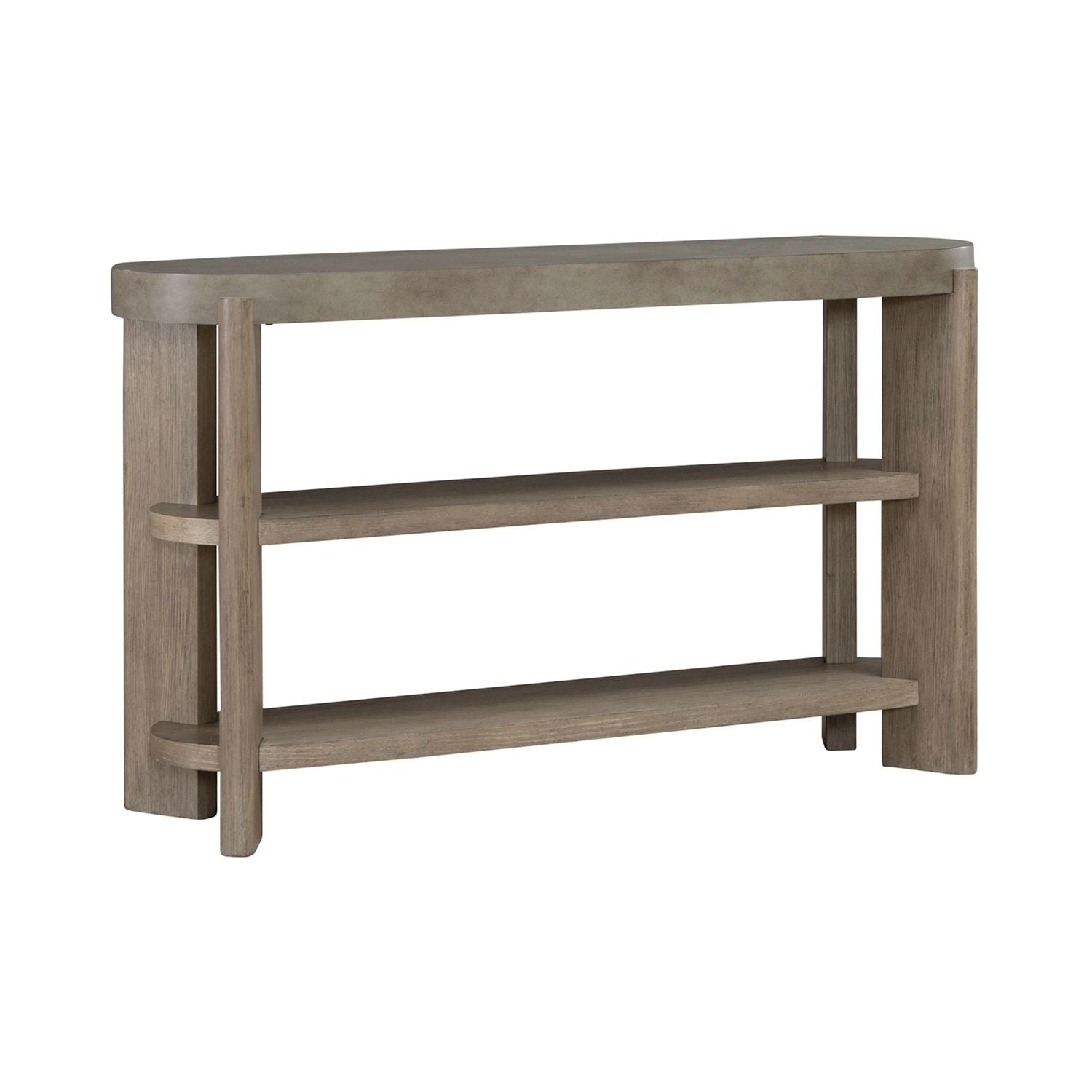 Affinity Sofa Table in Dusty Taupe with Concrete Top - Luxury Home Furniture (MI)