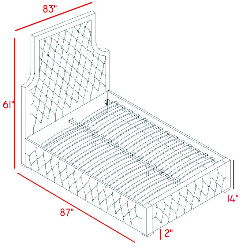 Sedona Black Velvet King Bed