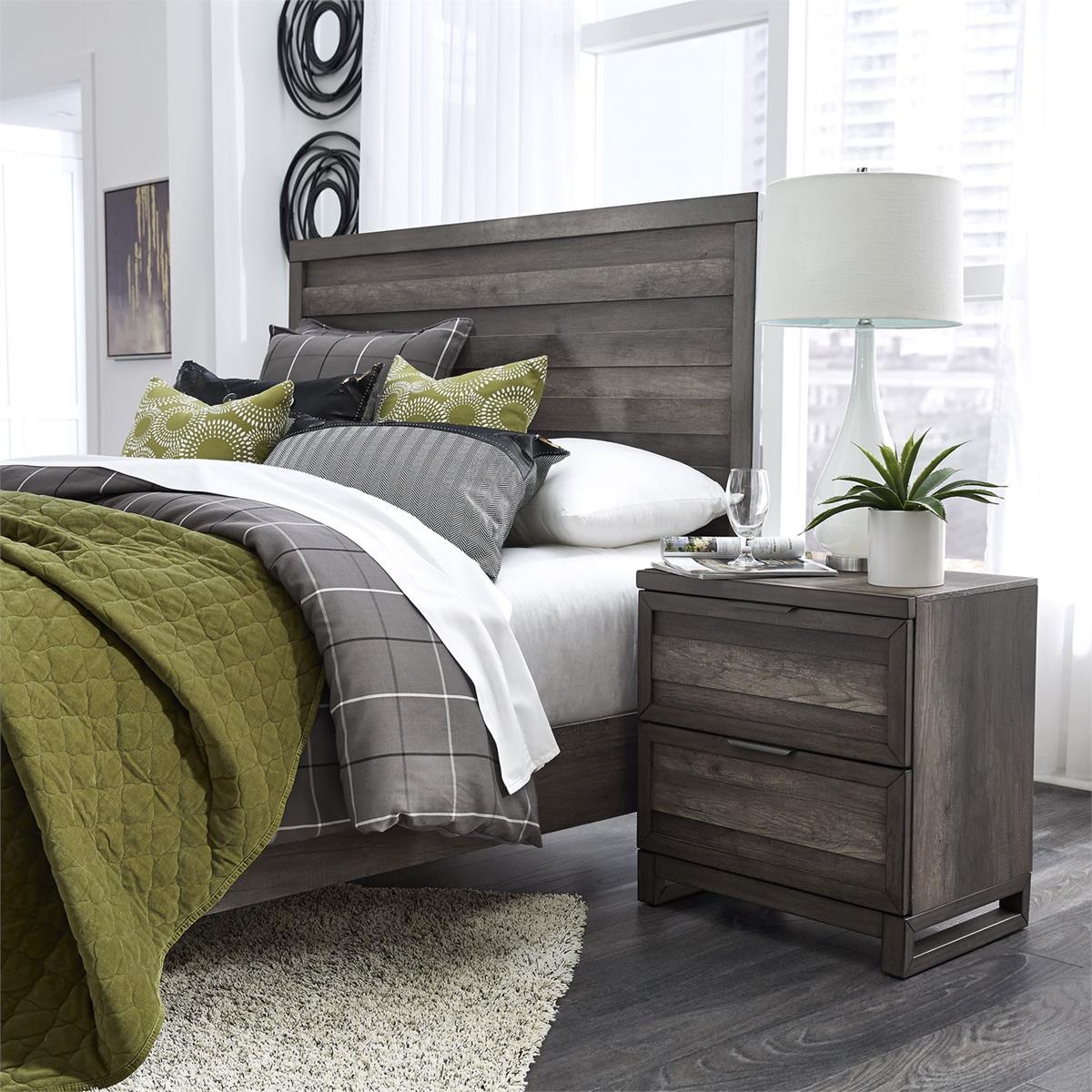Liberty Furniture Tanners Creek 2 Drawer Nightstand in Greystone - Luxury Home Furniture (MI)