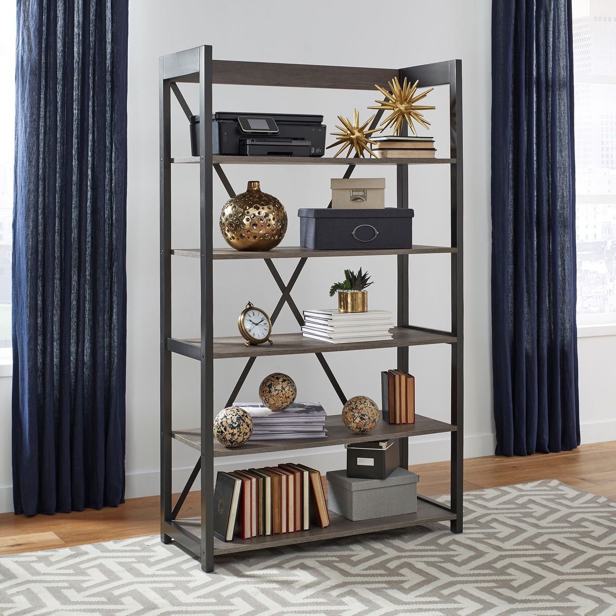 Liberty Furniture Tanners Creek Bookcase in Greystone - Luxury Home Furniture (MI)