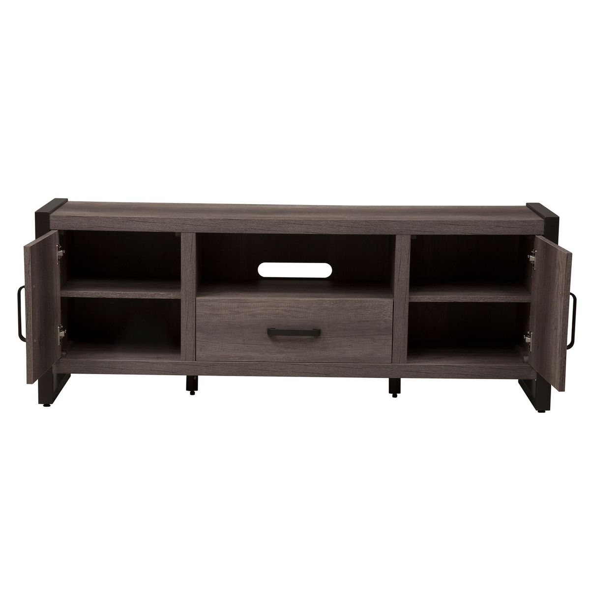 Liberty Farmhouse Tanners Creek Entertainment TV Stand in Greystone - Luxury Home Furniture (MI)
