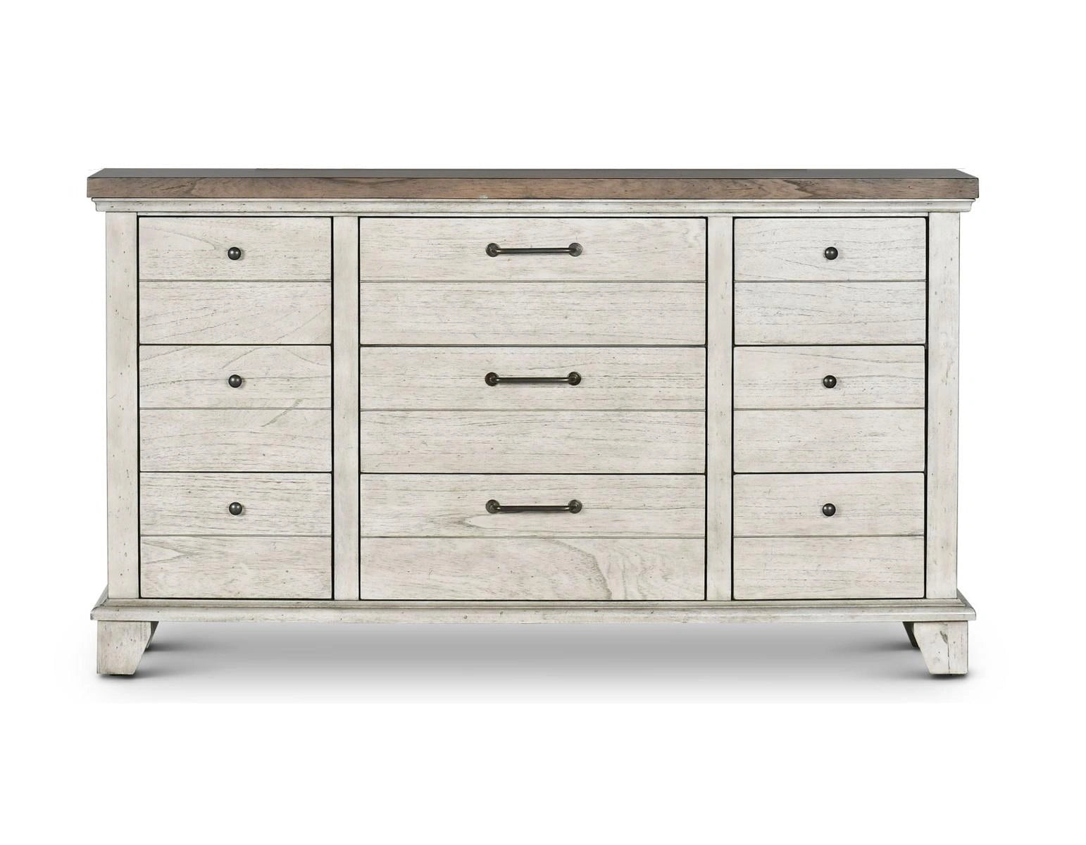 Steve Silver Bear Creek 9 Drawer Dresser in White Smoke