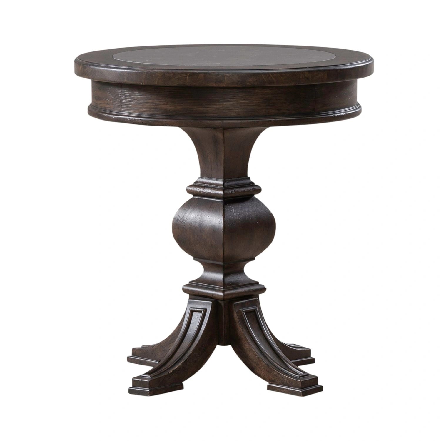 Paradise Valley Round Chairside Table in Saddle Brown image