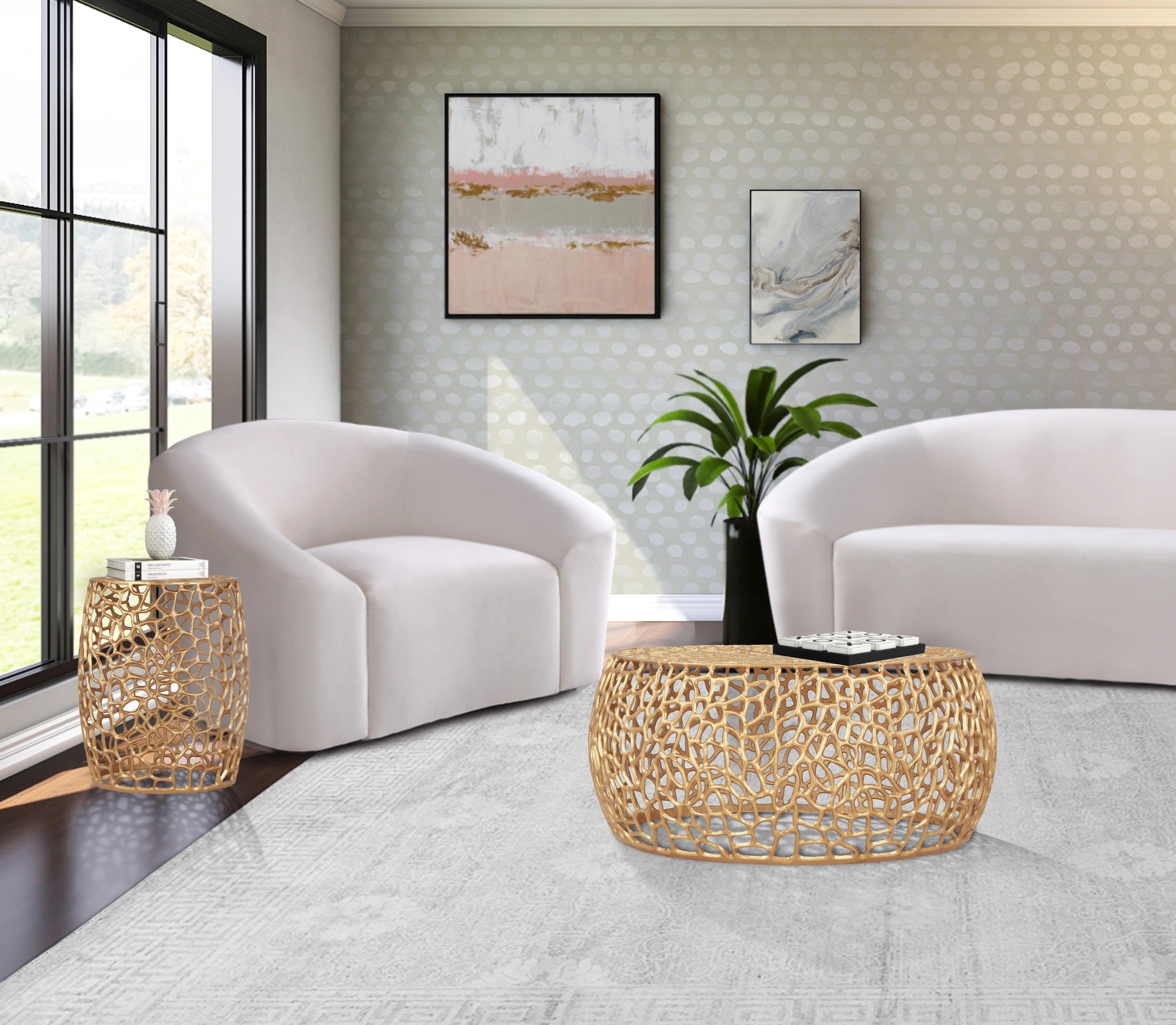 Priya Gold End Table