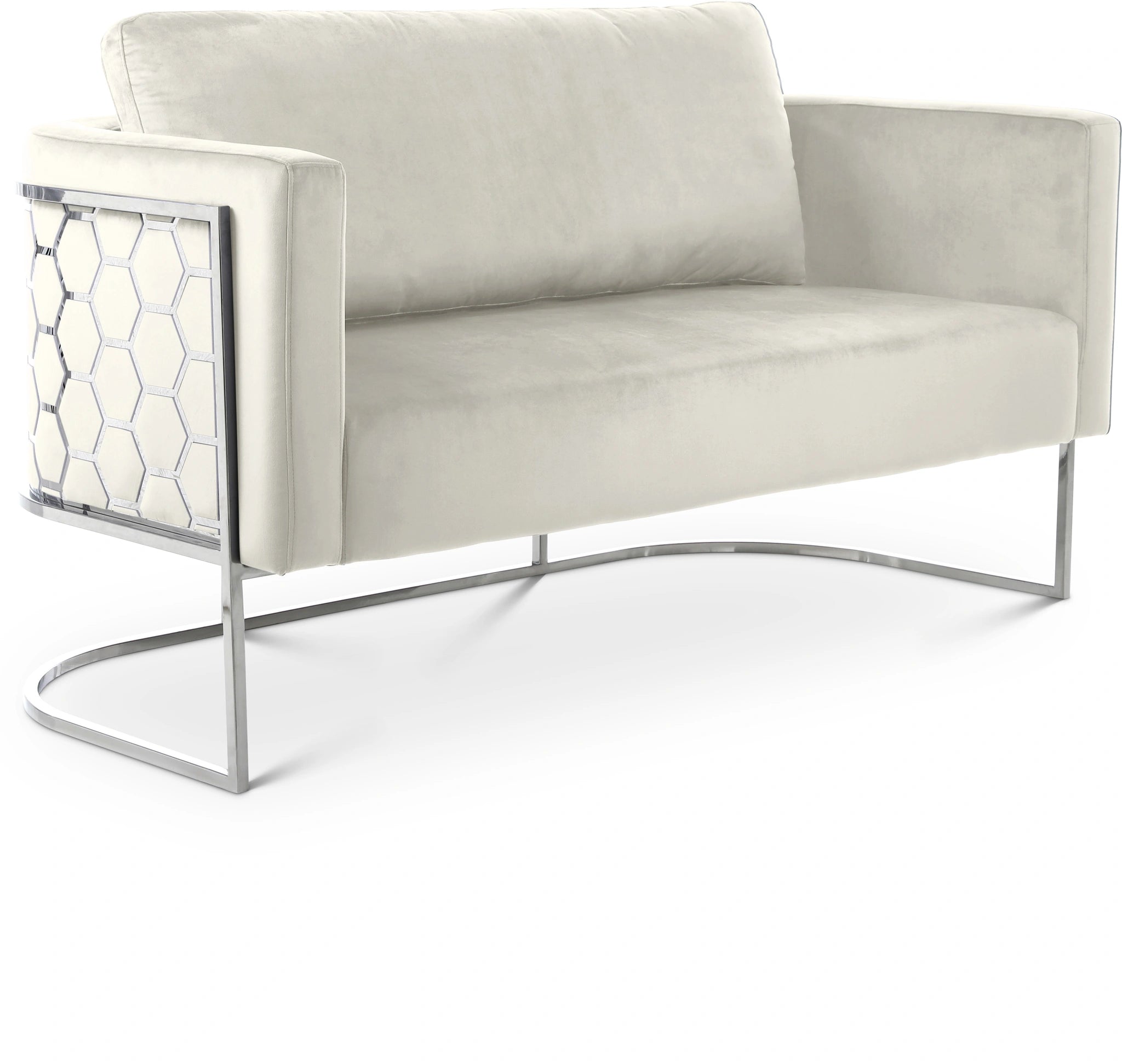 Casa Cream Velvet Loveseat