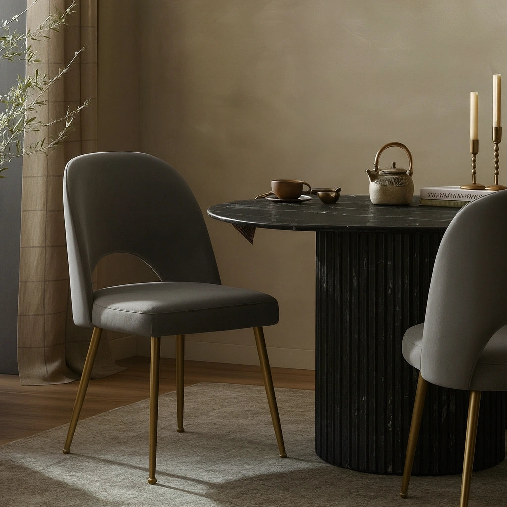 Logan Grey Velvet Dining Chair