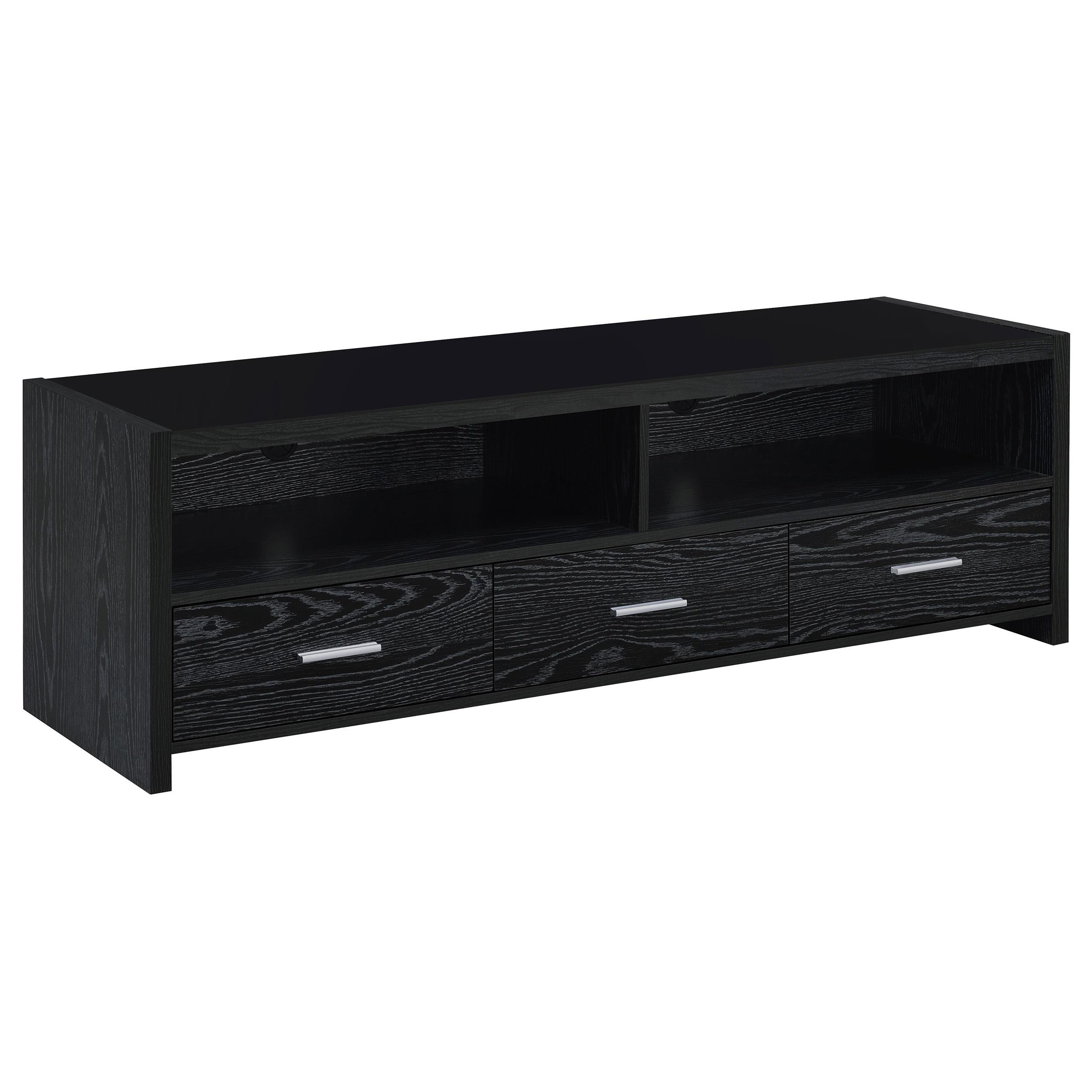 Alton 62" 3-drawer TV Console Black Oak - Luxury Home Furniture (MI)