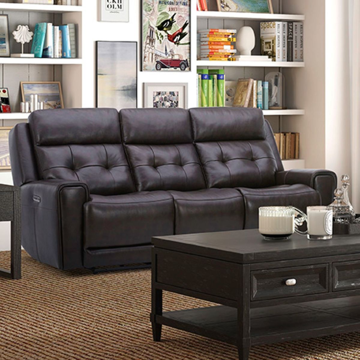 Liberty Furniture Carrington Sofa P3 & ZG in Dark Brown - Luxury Home Furniture (MI)
